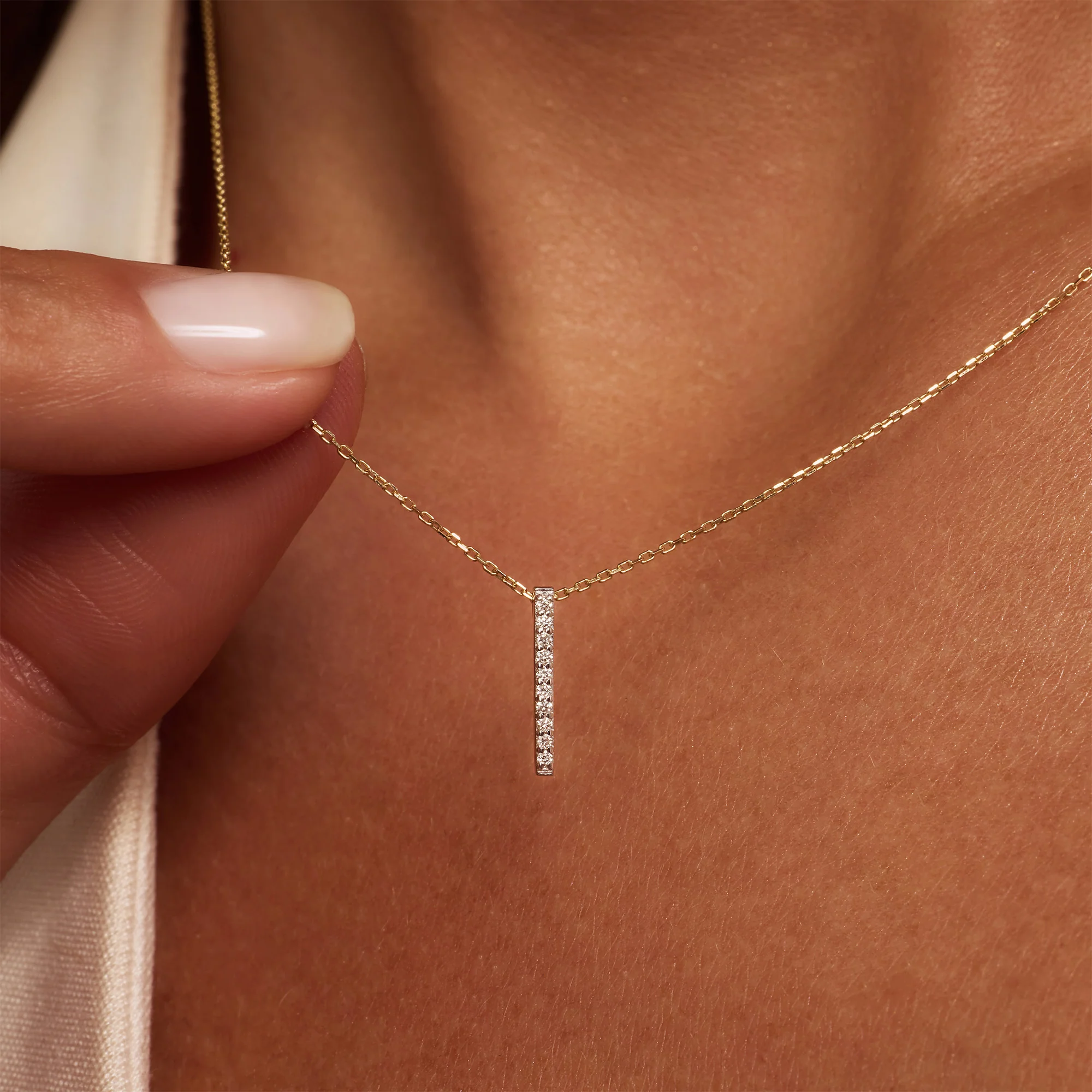De la Paix Flavie 14 karat gold necklace with diamond 0.06 carat - Image 2