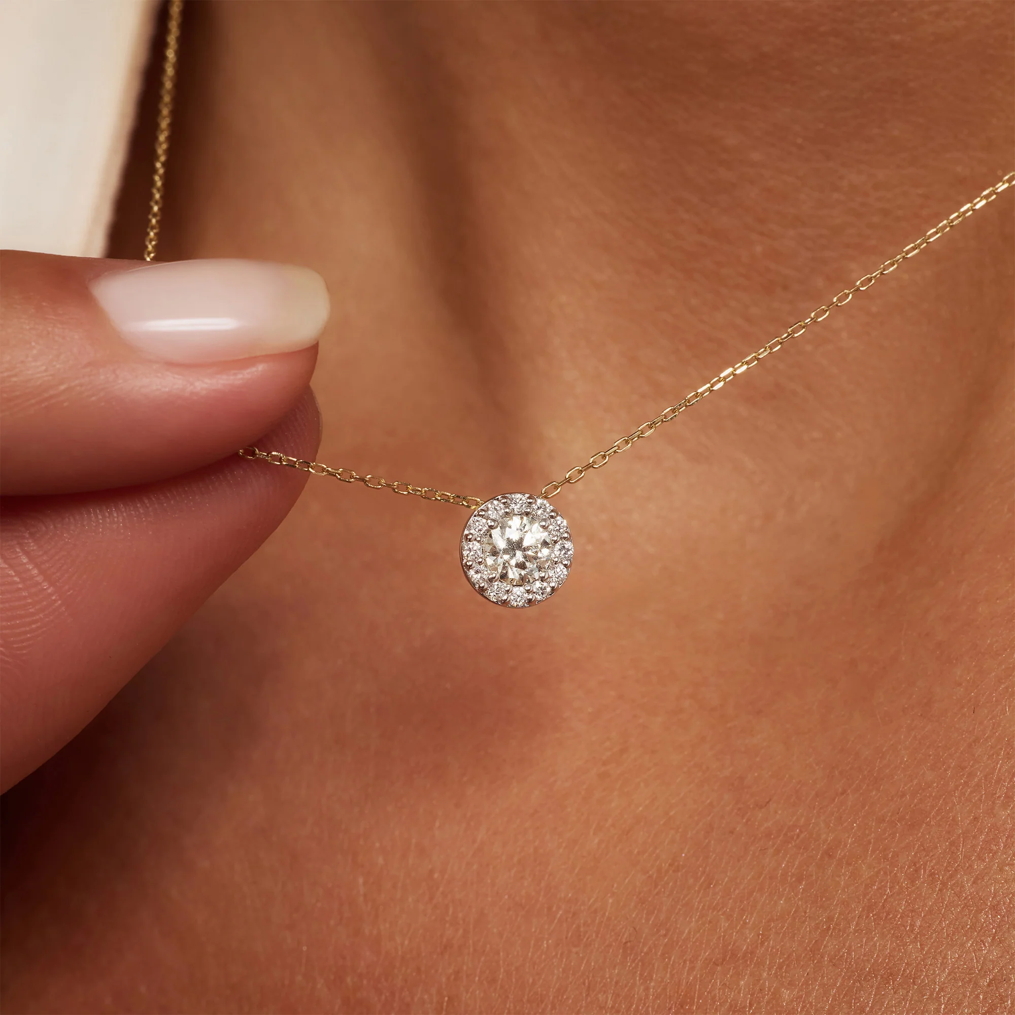 De la Paix Viviane 14 karat gold necklace with diamond 0.13 carat - Image 2