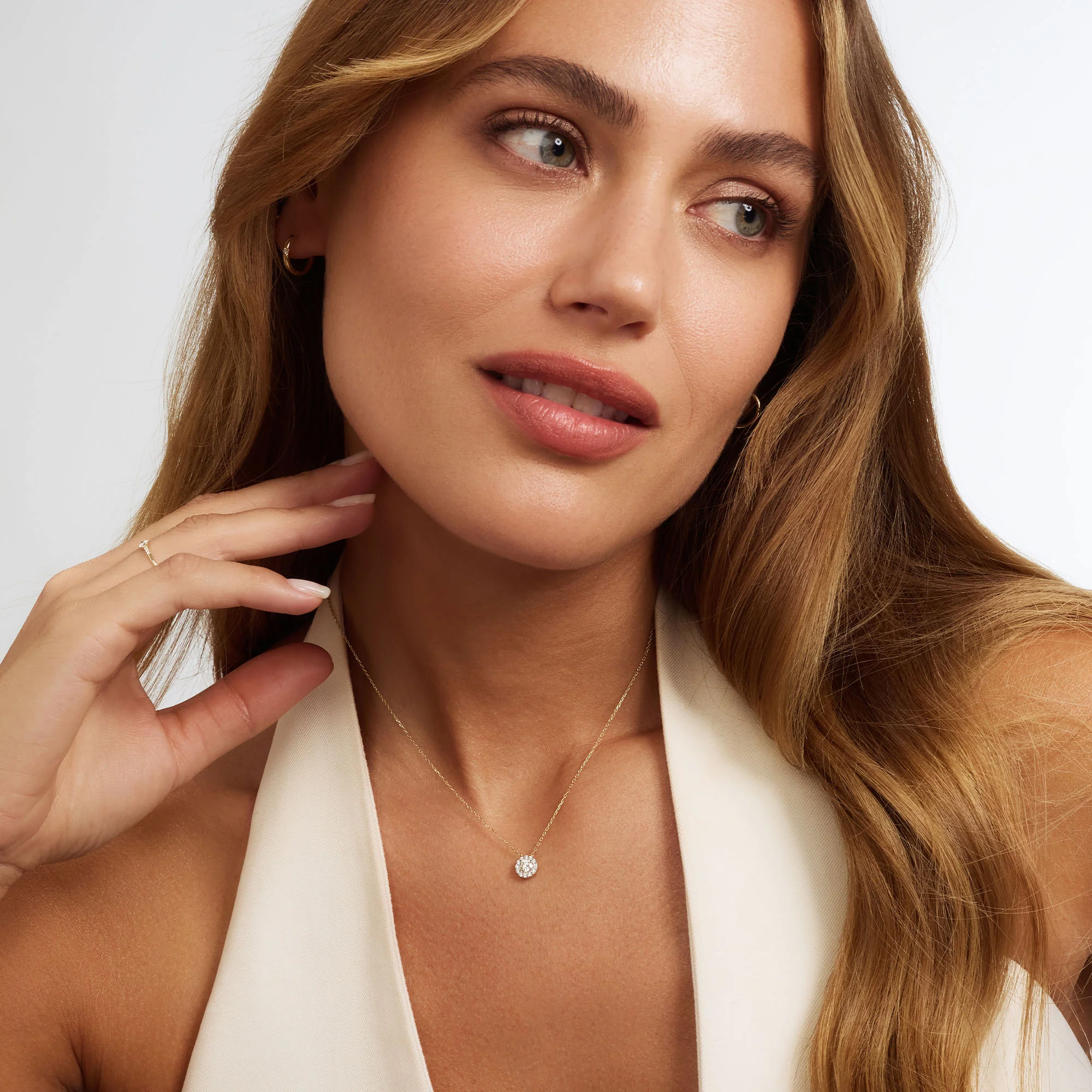 De la Paix Viviane 14 karat gold necklace with diamond 0.13 carat - Image 3