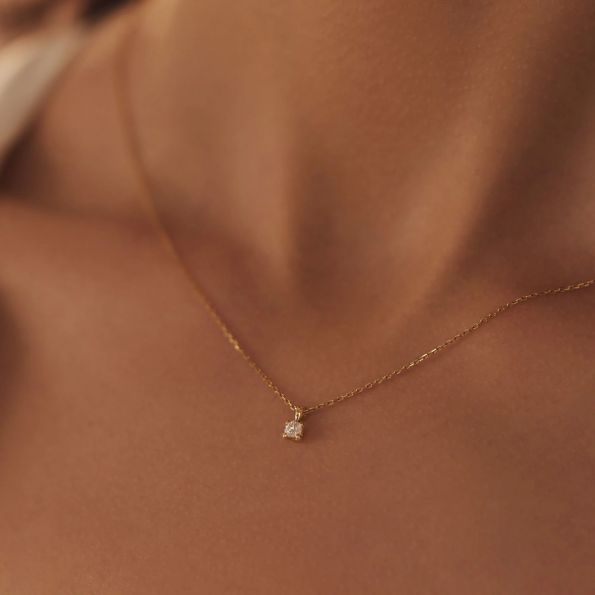 De la Paix Christine 14 karat gold necklace with diamond 0.10 carat - Image 3