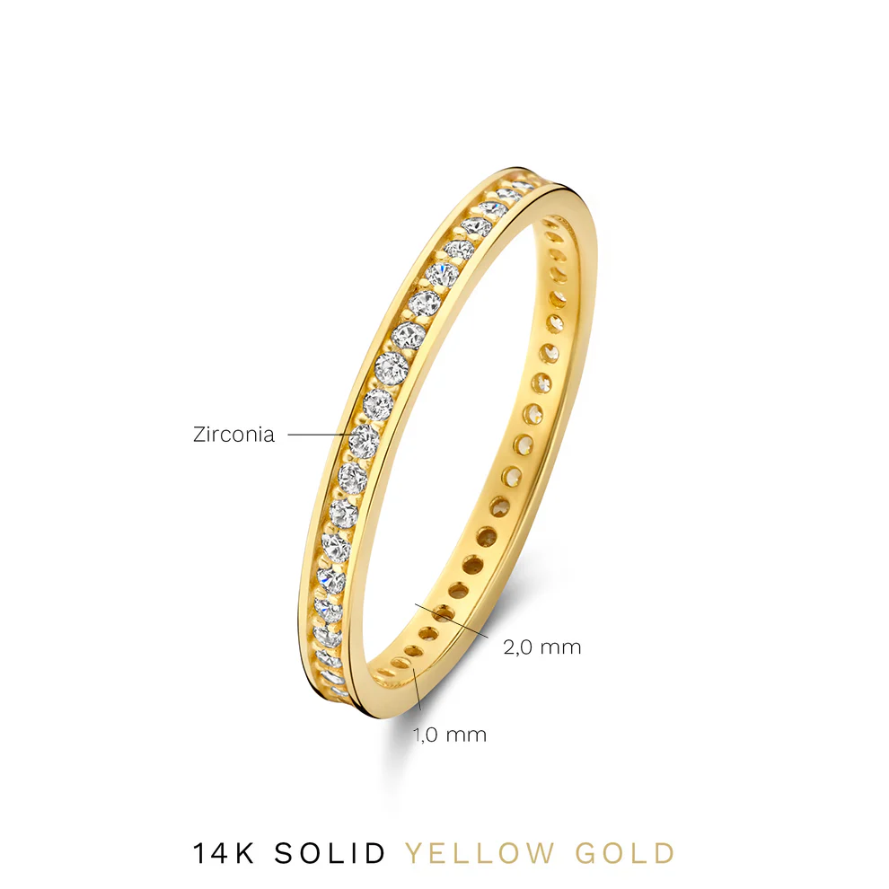 Le Marais Merle 14 karat gold ring with zirconia stones - Image 4