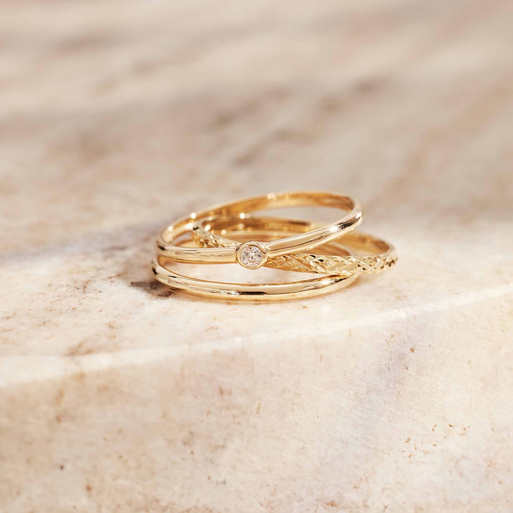 Rivoli Laura 14 karat gold ring with diamond cut - Image 4