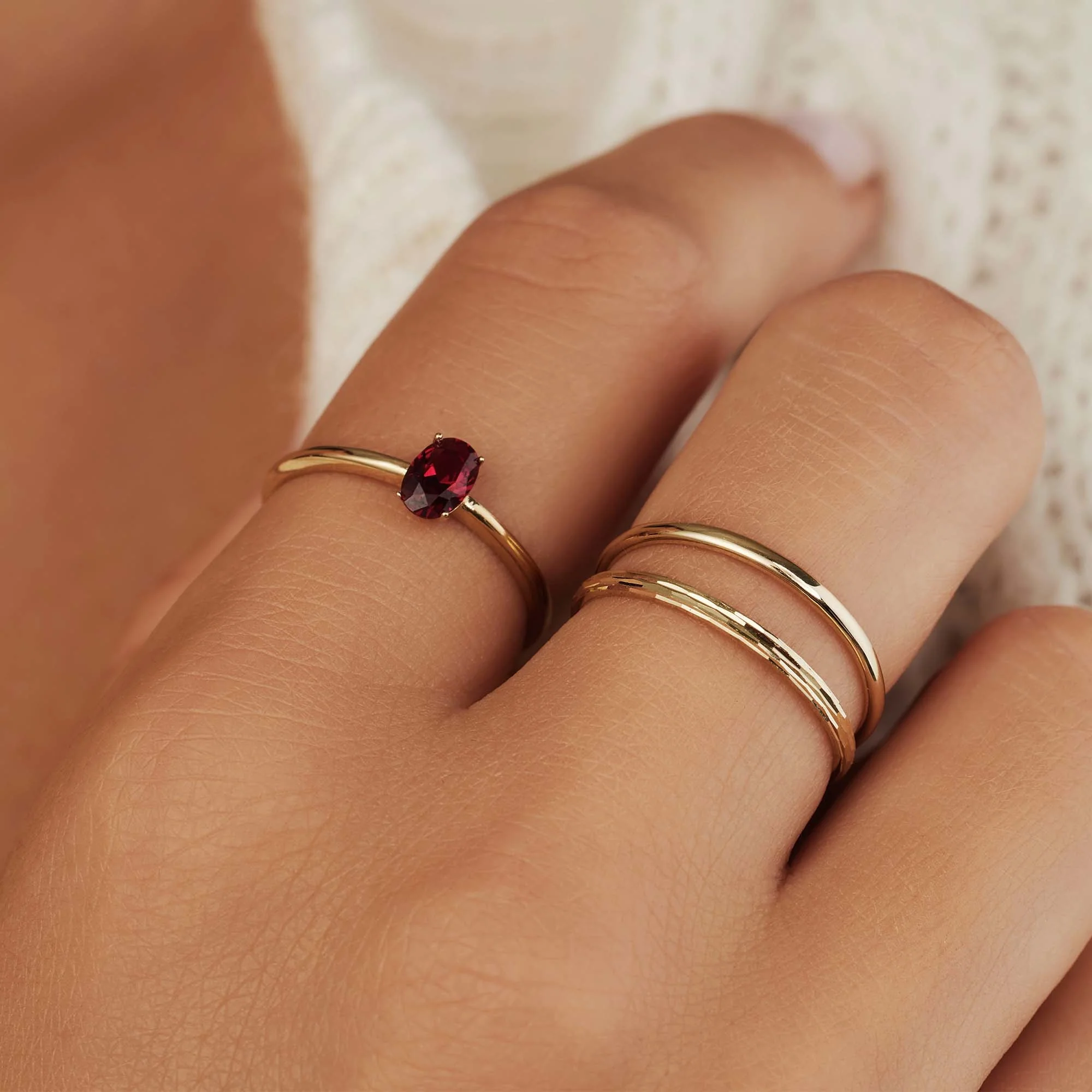 Rivoli Laura 14 karat gold ring with diamond cut - Image 5