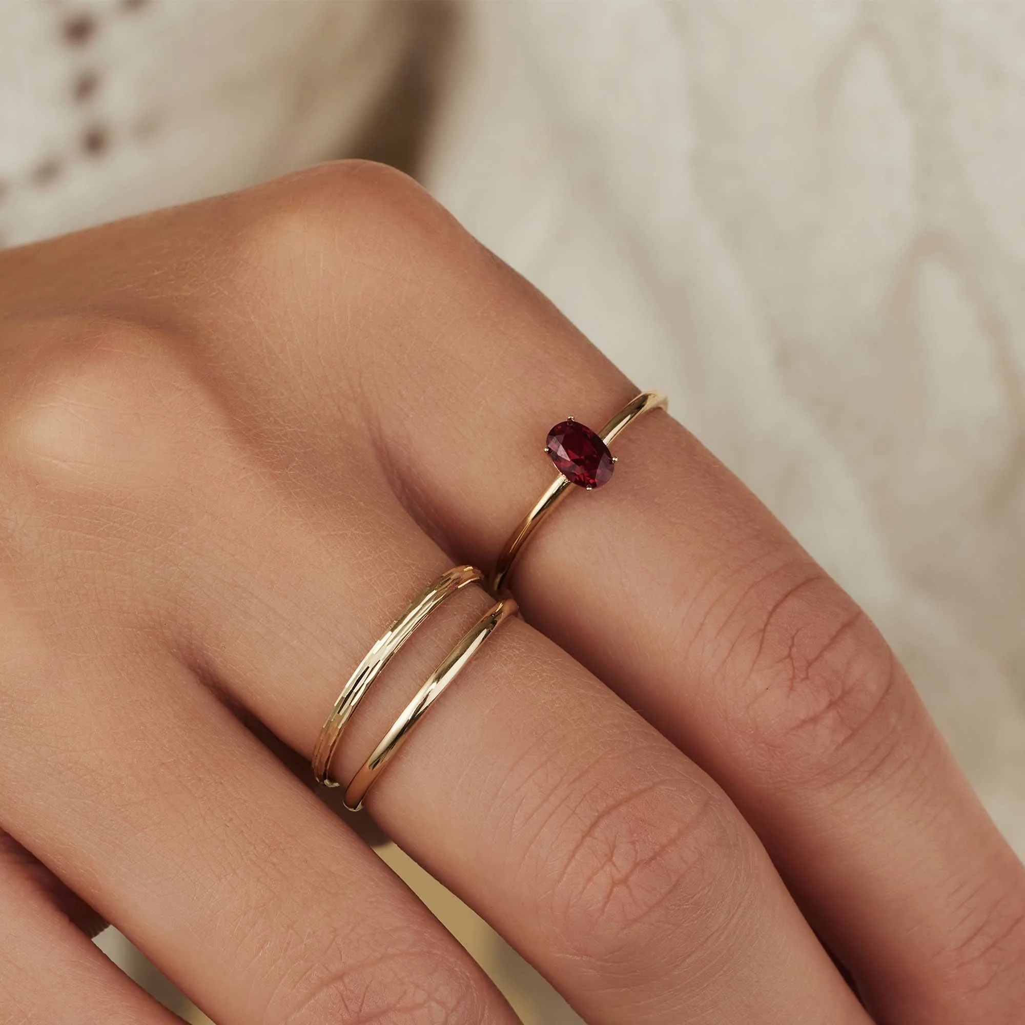 Rivoli Laura 14 karat gold ring with diamond cut - Image 6