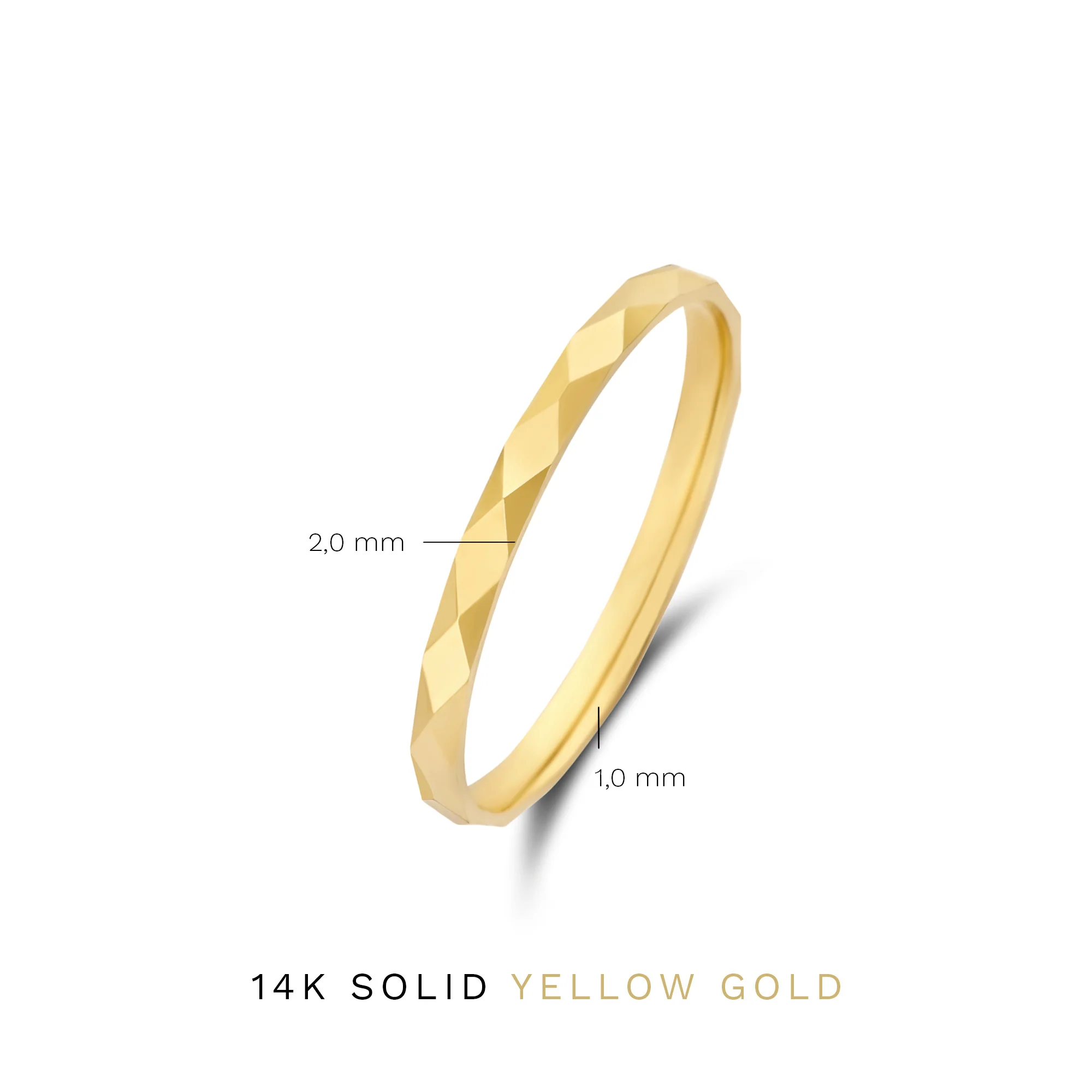 Rivoli Laura 14 karat gold ring with diamond cut - Image 4
