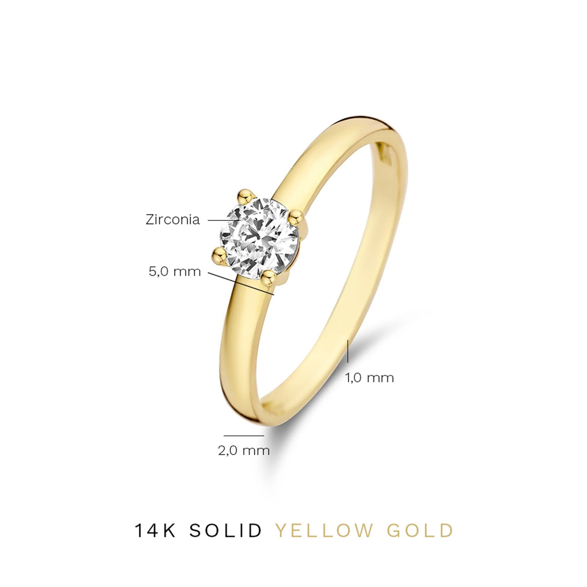 Le Marais Soleil 14 karat gold ring with zirconia stone - Image 5