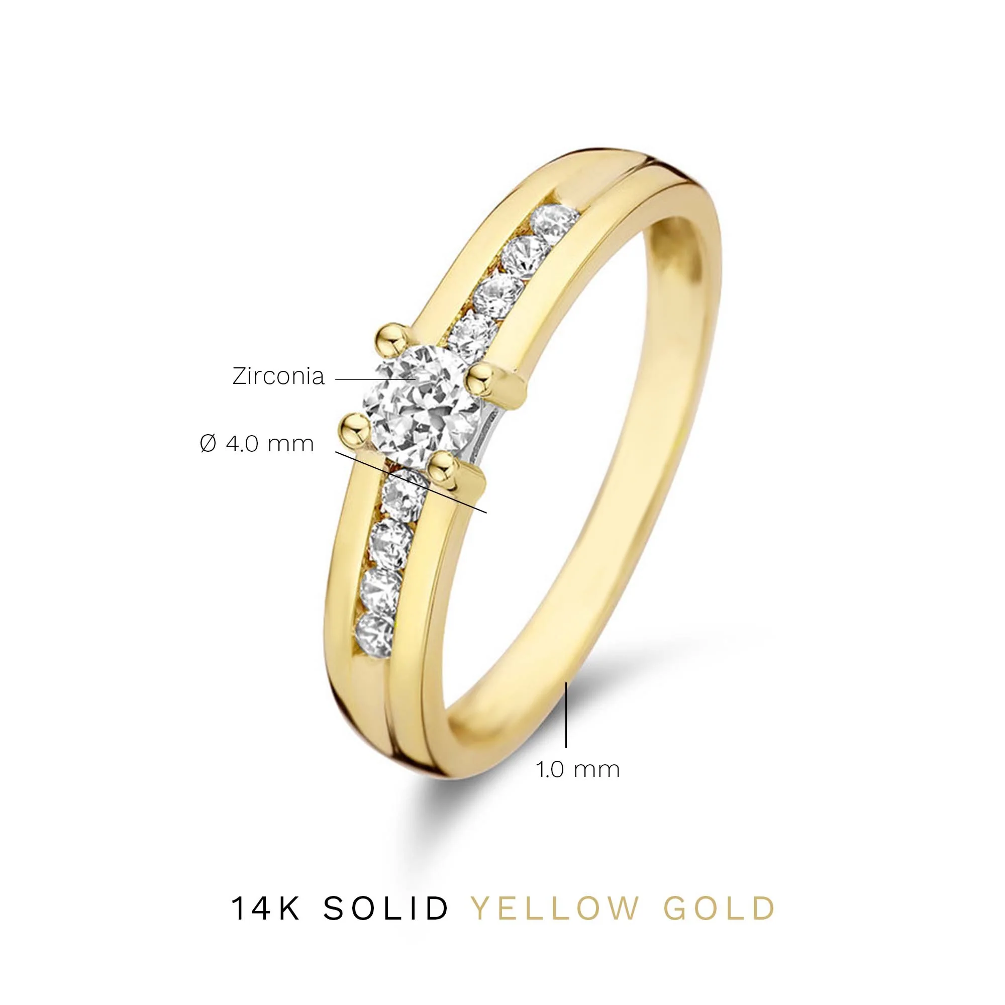 Le Marais Estée 14 karat gold ring with zirconia stones - Image 6