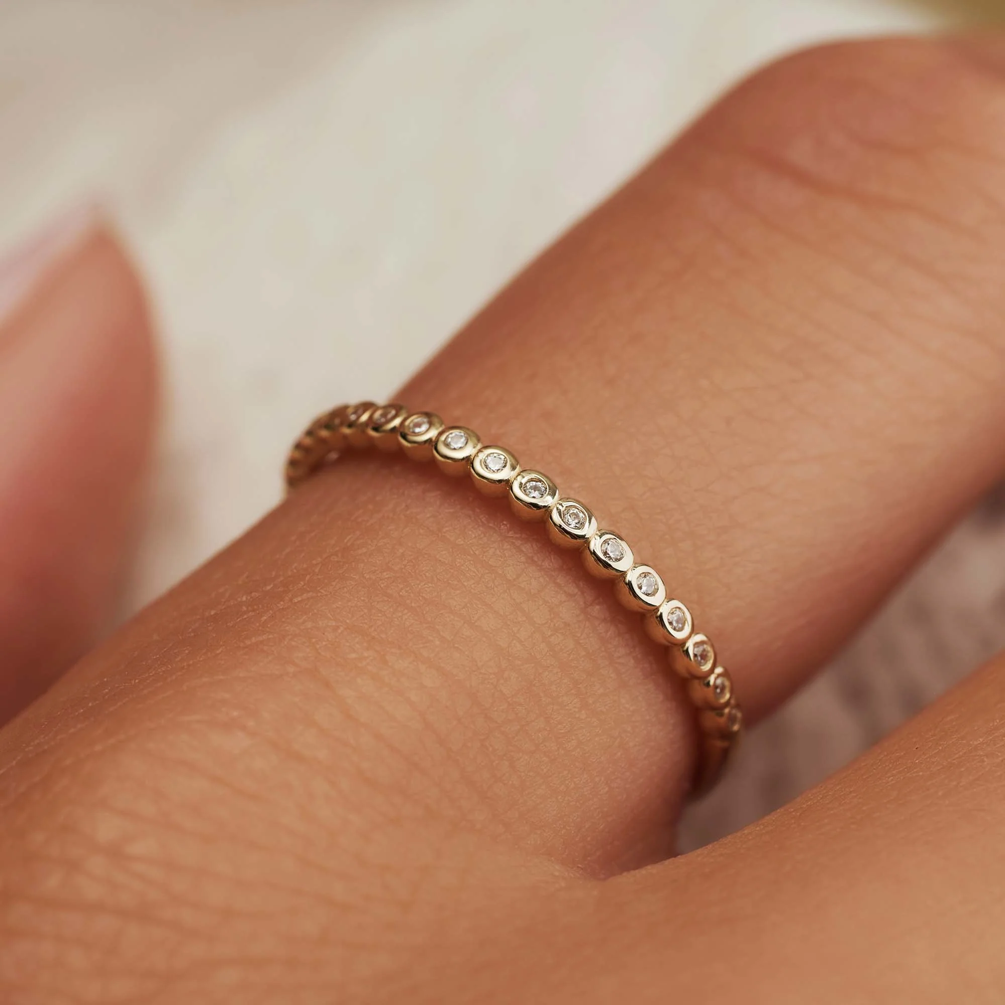 Rivoli Aélys 14 karat gold ring with zirconia stones - Image 2