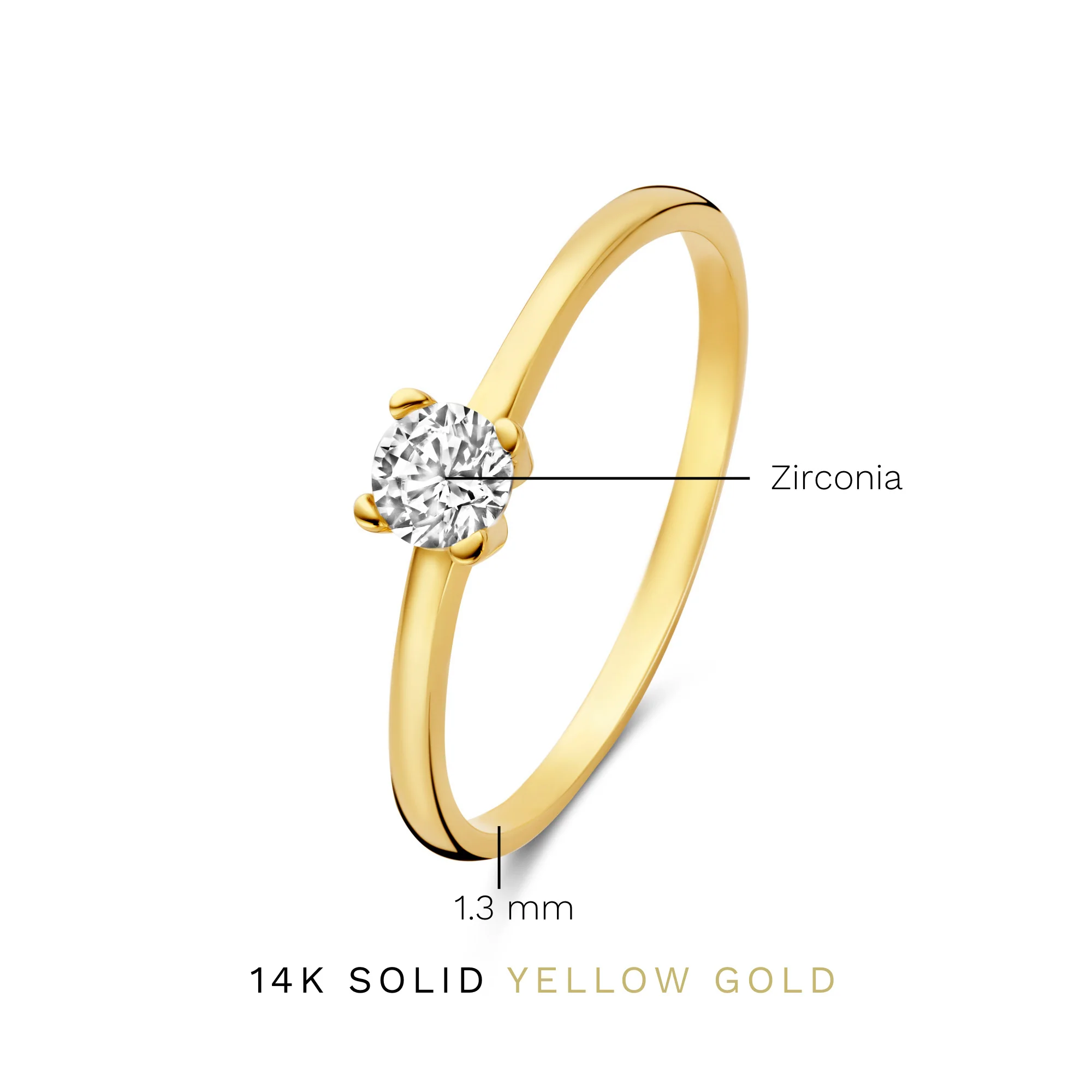 Le Marais Isidora 14 karat gold ring with zirconia stone - Image 3