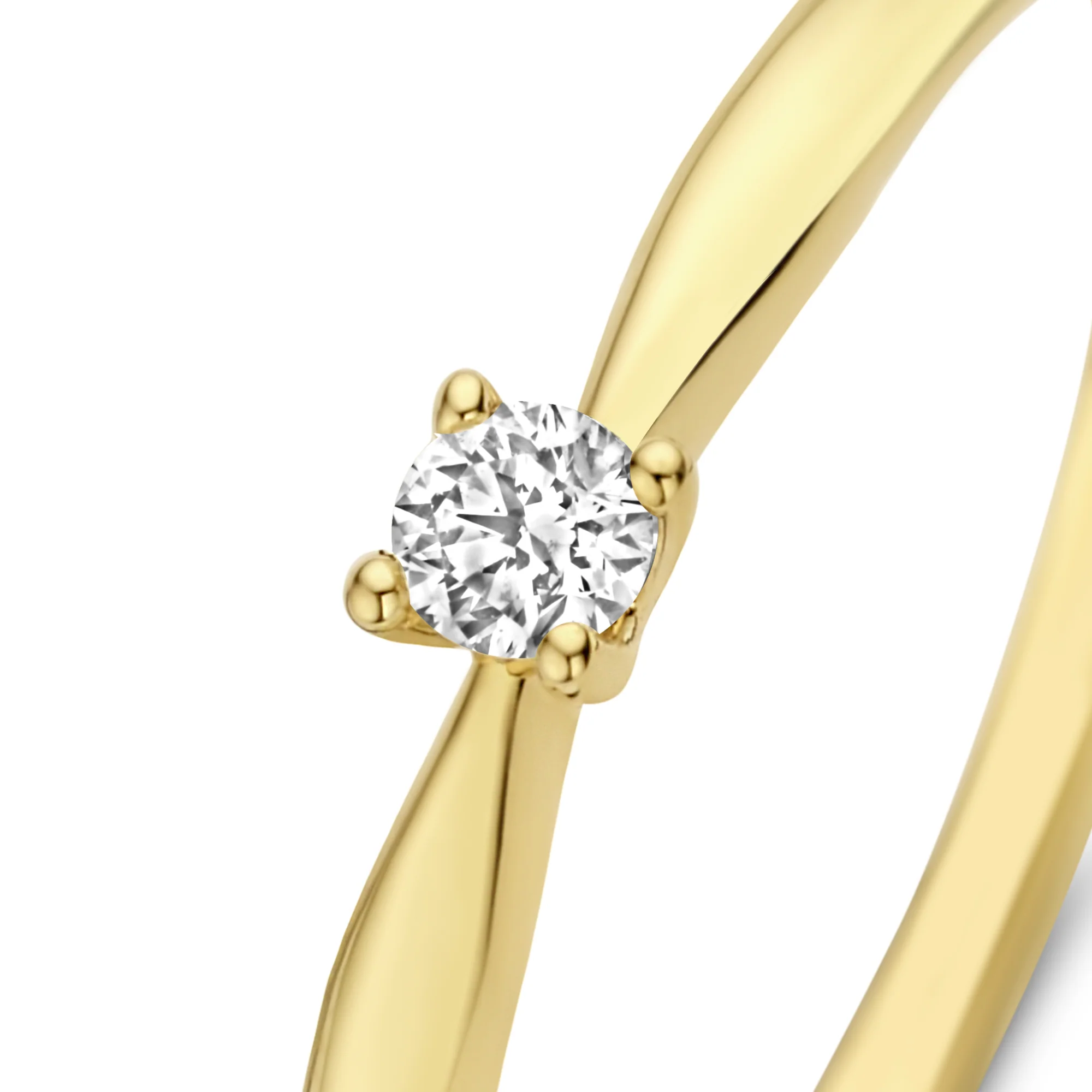 De la Paix Céline 14 karat gold ring with diamond 0.05 carat - Image 6