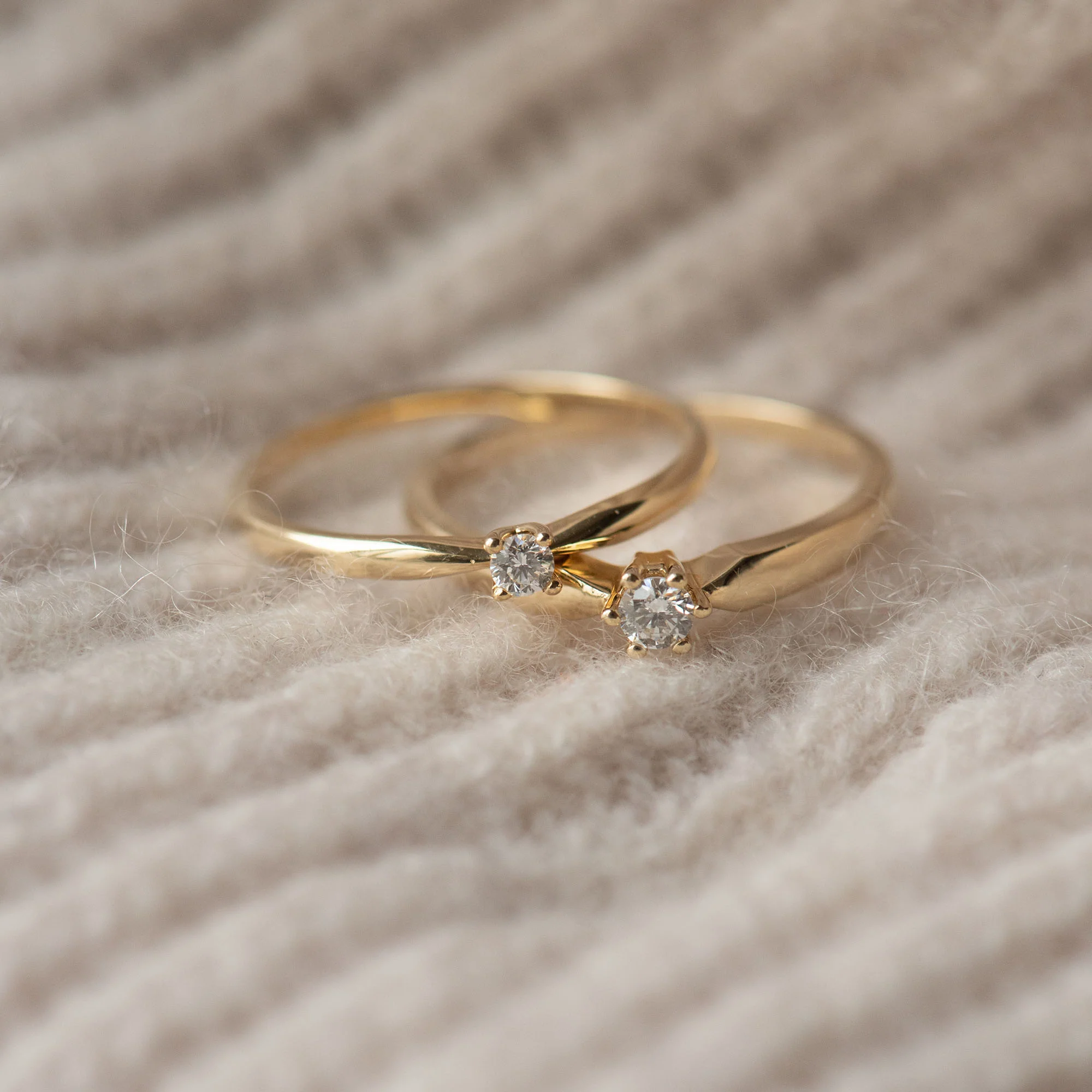 De la Paix Celesse 14 karat gold ring with diamond 0.07 carat - Image 4