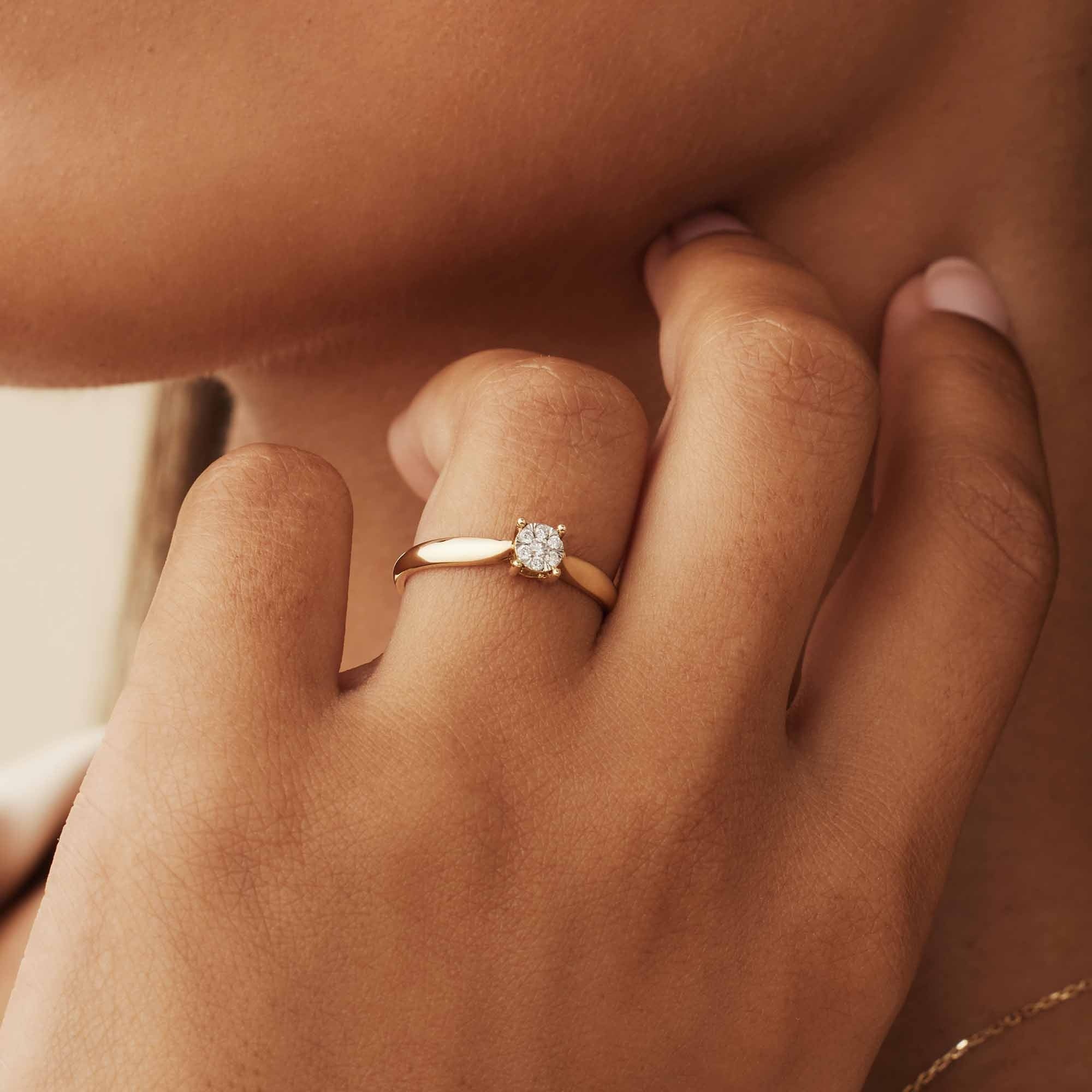 De la Paix Hanaé 14 karat gold ring with diamond 0.08 carat - Image 3
