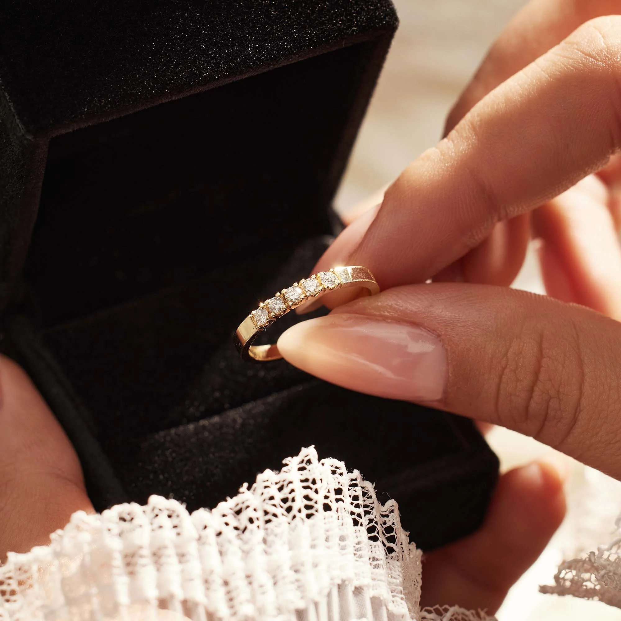 De la Paix Madeline 14 karat gold ring with diamond 0.20 carat - Image 6