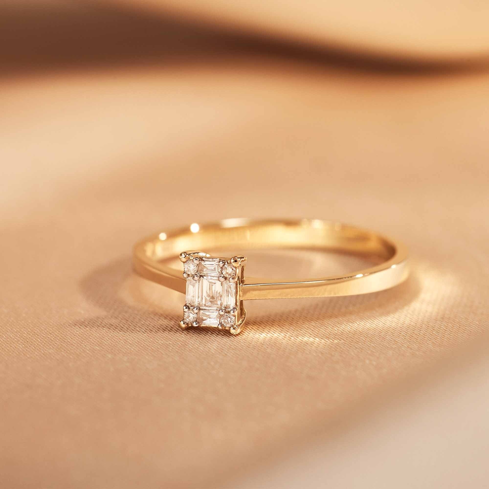 De la Paix Maxime 14 karat gold ring with diamond 0.13 carat - Image 5