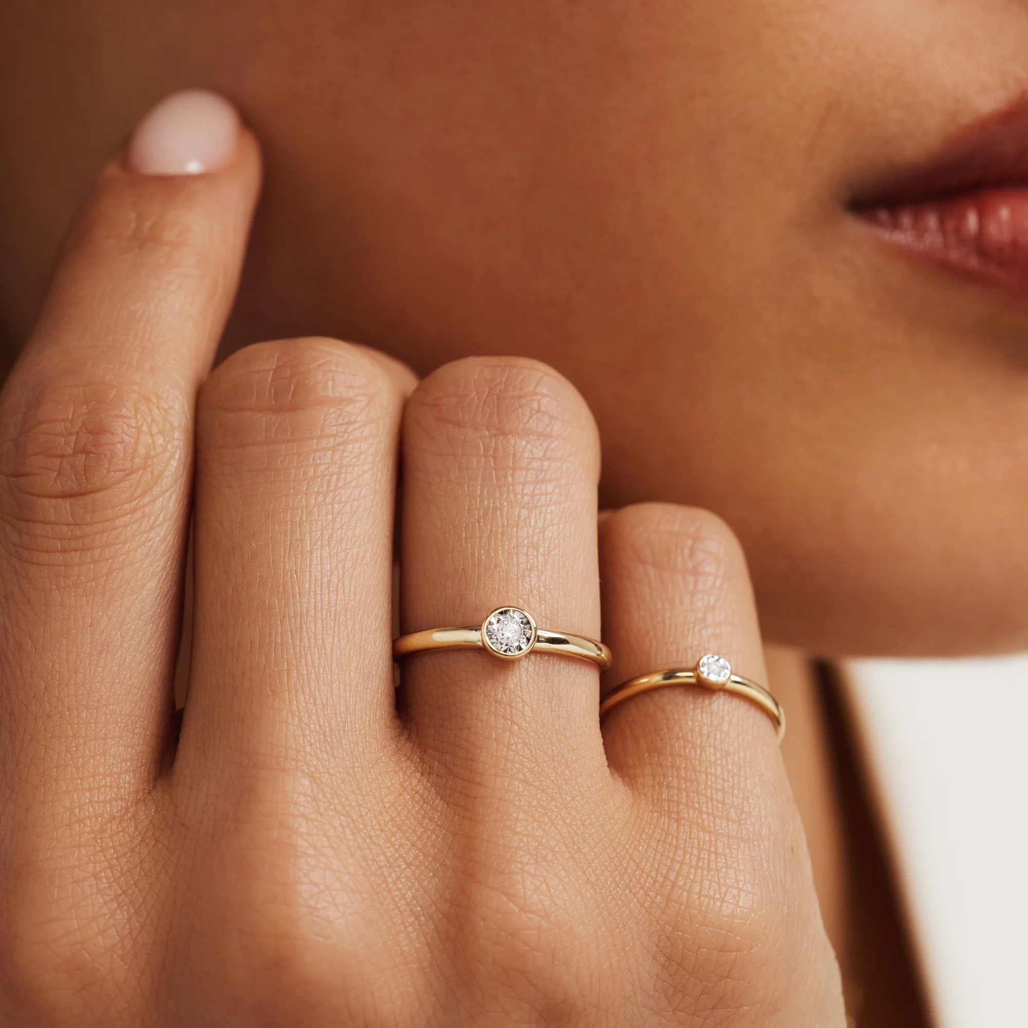 De la Paix Inaya 14 karat gold ring with diamond 0.03 carat - Image 3