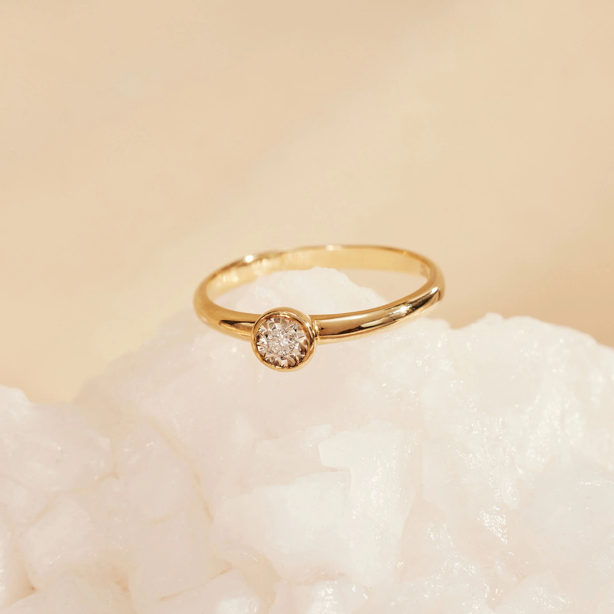 De la Paix Inaya 14 karat gold ring with diamond 0.03 carat - Image 5