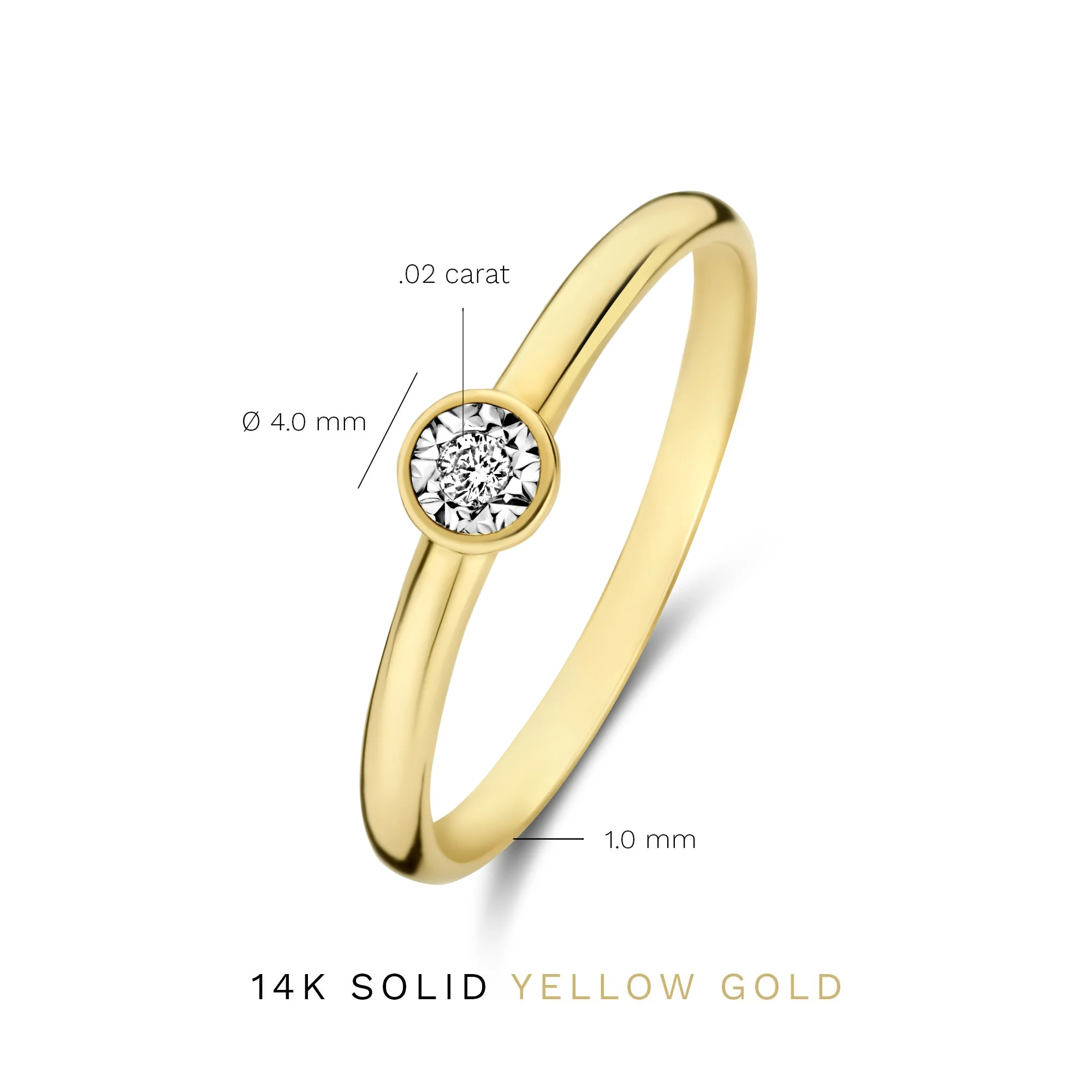 De la Paix Inaya 14 karat gold ring with diamond 0.03 carat - Image 8