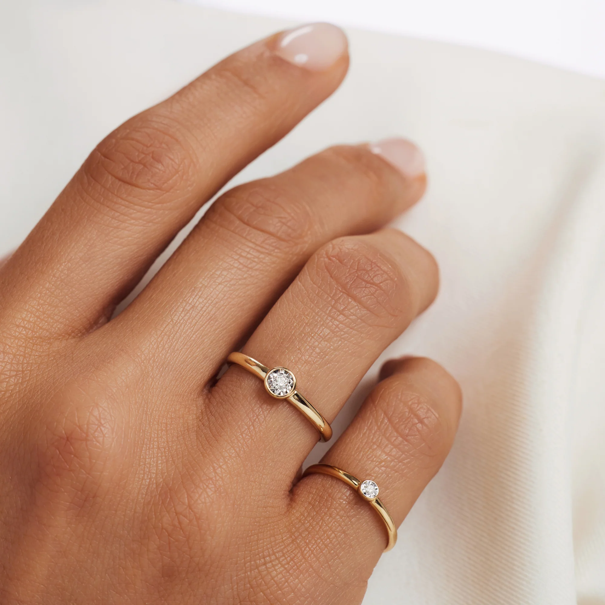 De la Paix Inaya 14 karat gold ring with diamond 0.01 carat - Image 4