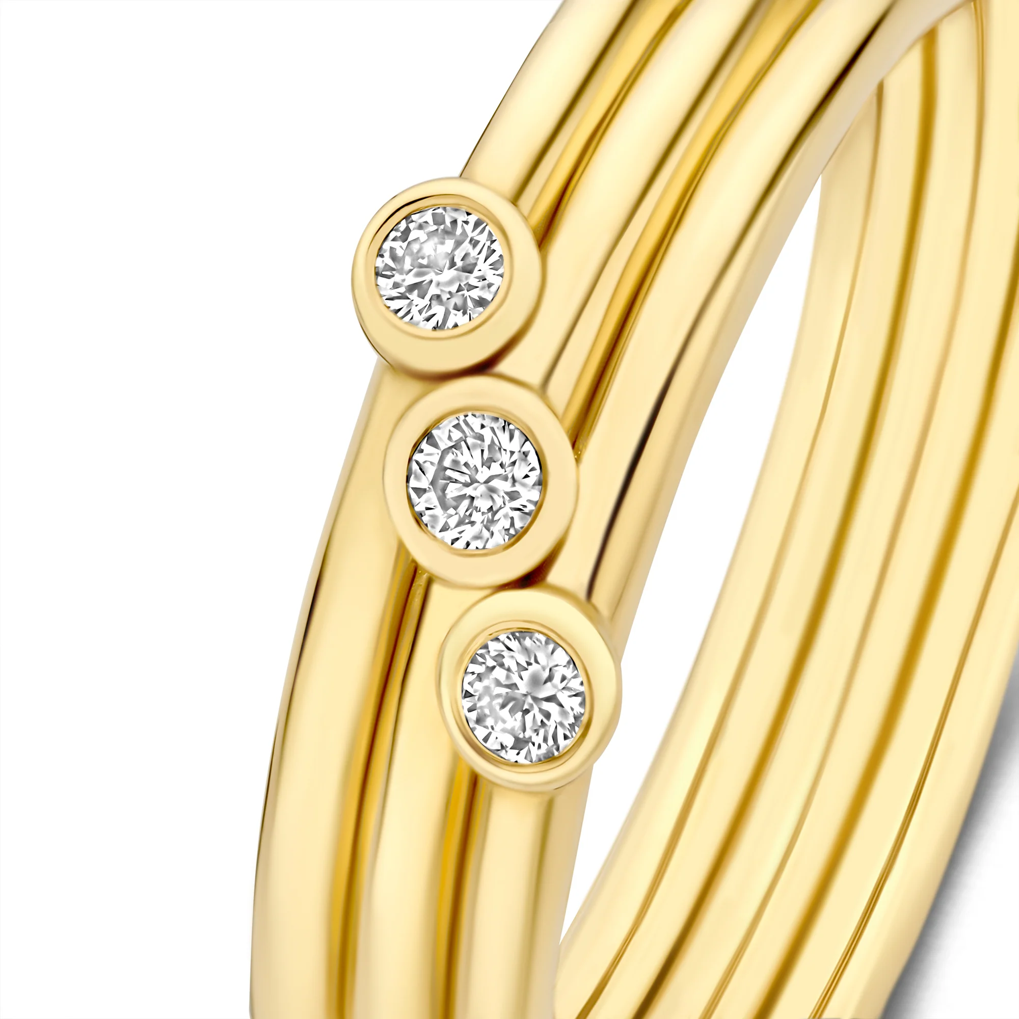 De la Paix Viviane 14 karat gold ring with diamond 0.09 carat - Image 5