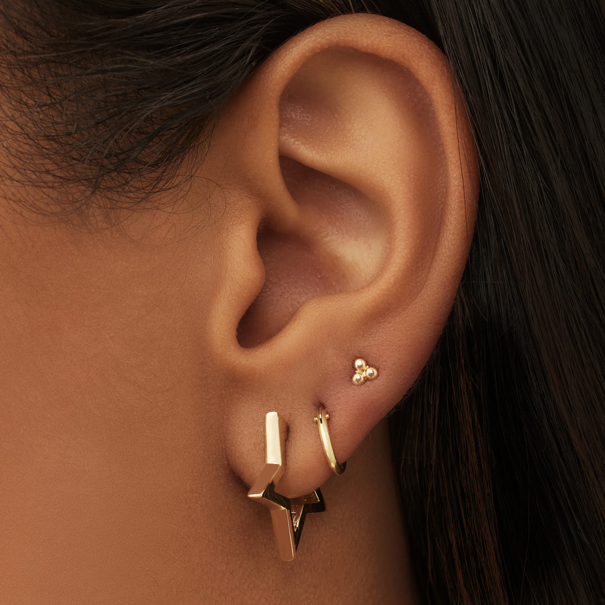 Monceau Juene 14 karat gold star earrings - Image 2