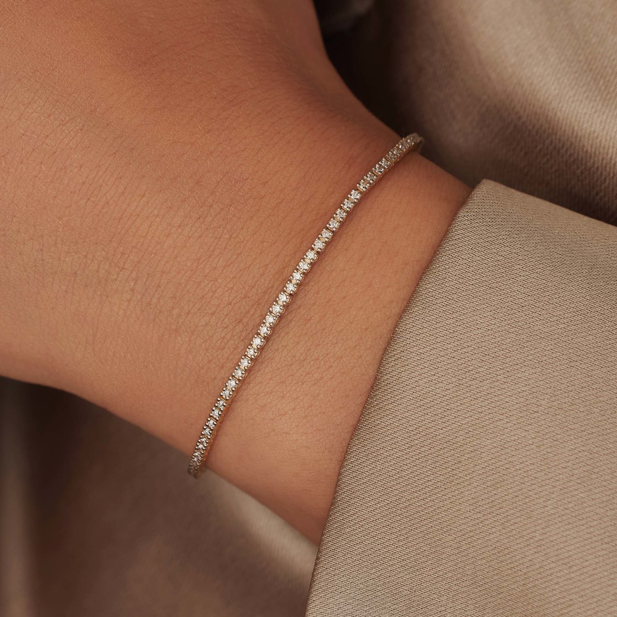 De la Paix Madeline 14 karat gold tennis bracelet with diamond 1.08 ct - Image 2