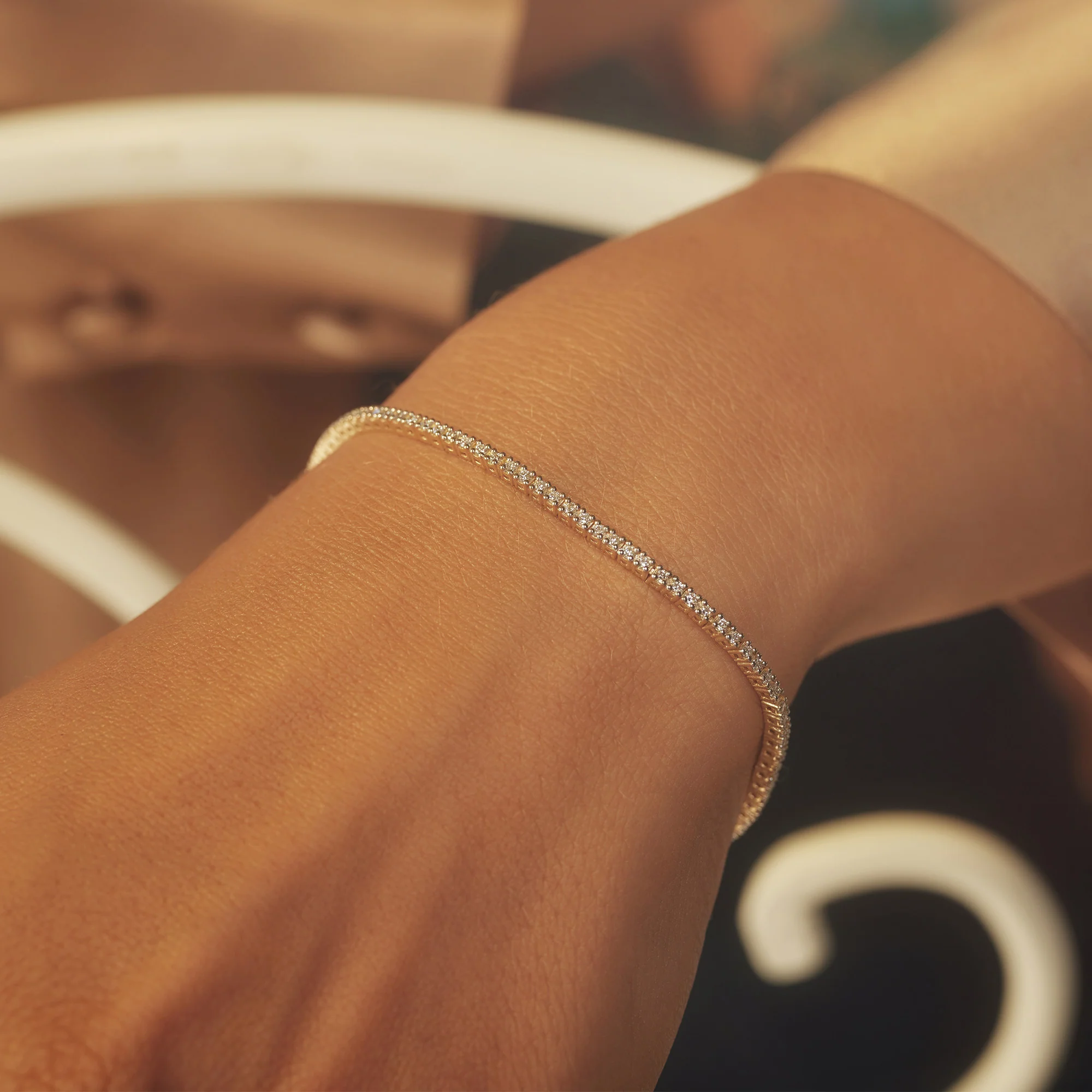 De la Paix Madeline 14 karat gold tennis bracelet with diamond 1.08 ct - Image 5