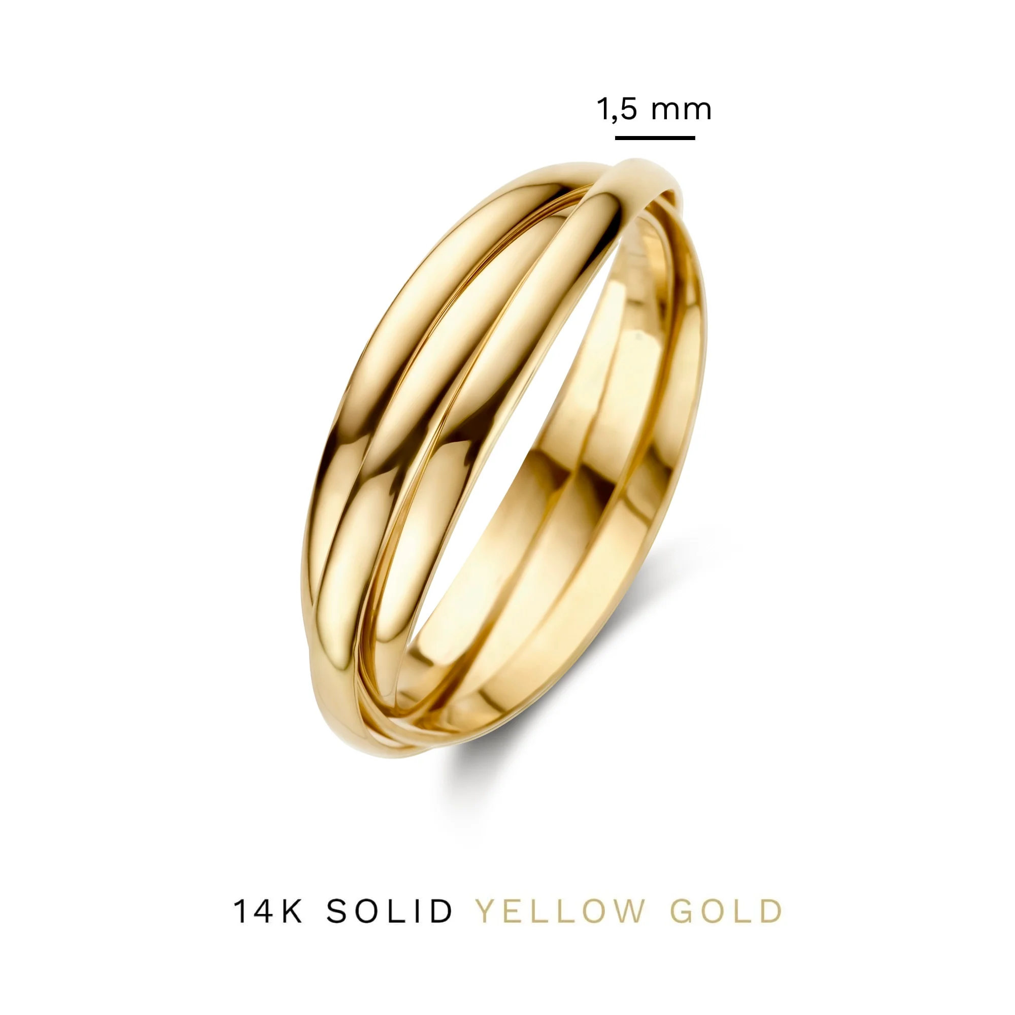 Rivoli Méline 14 karat gold trinity ring - Image 6