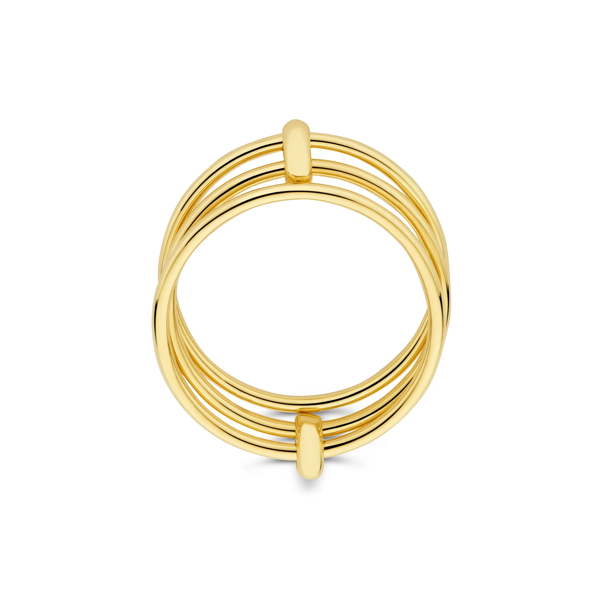 Cour d'Honneur Adora 14 karat golden 3-piece multi ring - Image 7