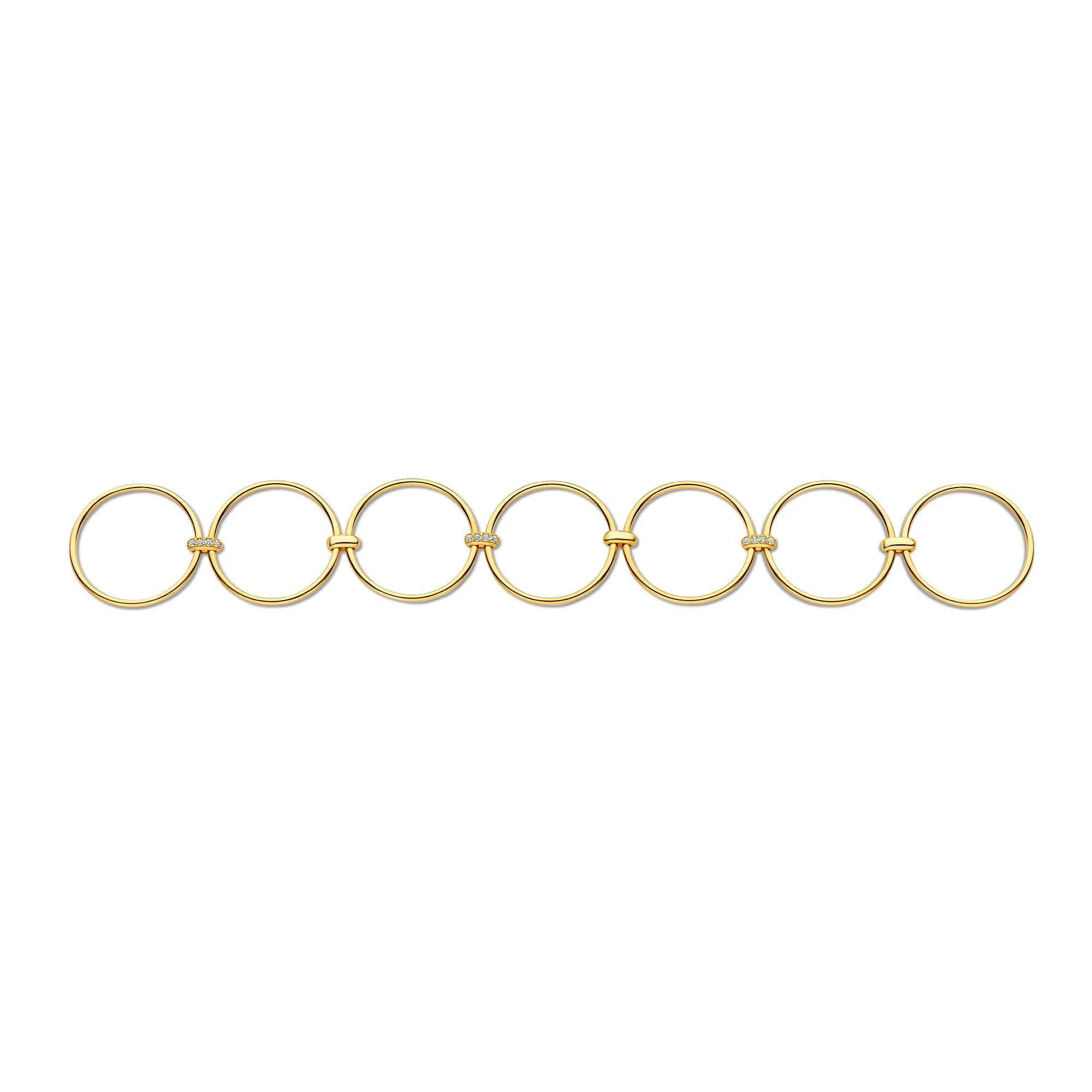 Cour d'Honneur Adora 14 karat golden 7-piece multi ring with zirconia - Image 8
