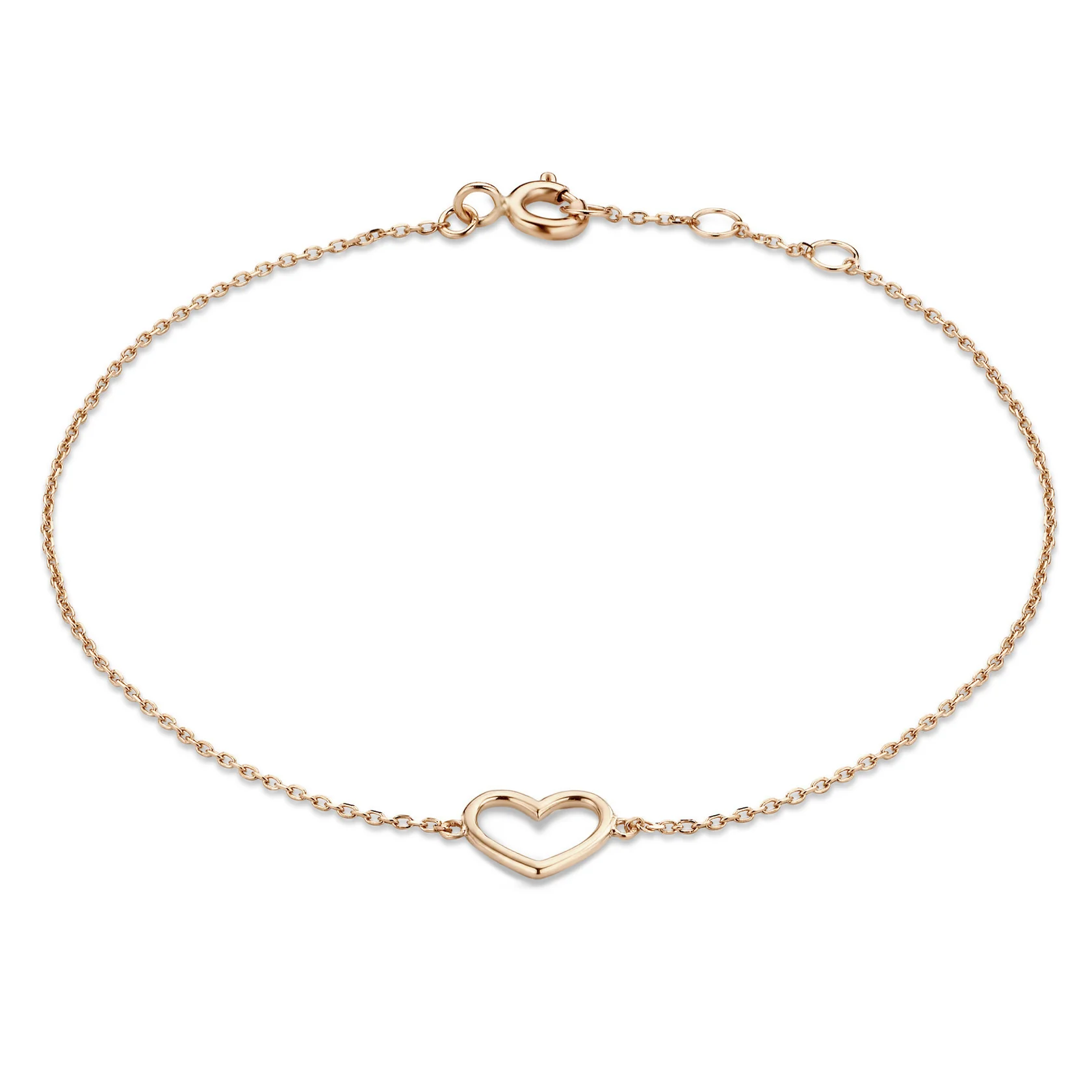 Cadeau d'Isabel 14 karat rose gold necklace & bracelet set with heart - Image 7