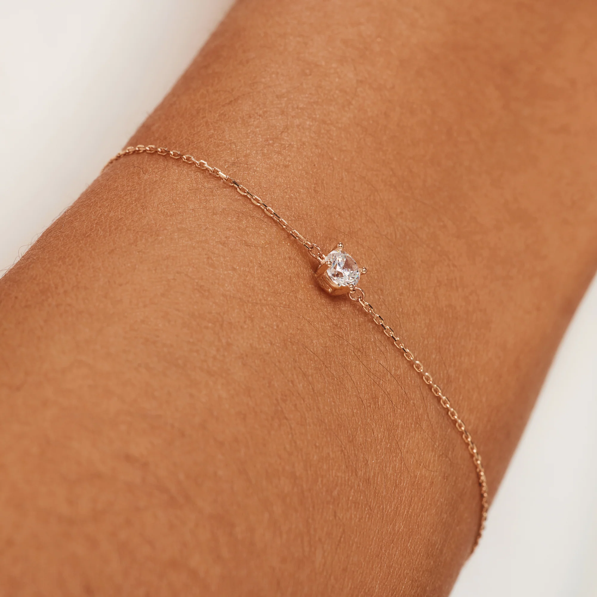 Cadeau d'Isabel 14 karat rose gold necklace & bracelet with zirconia - Image 6