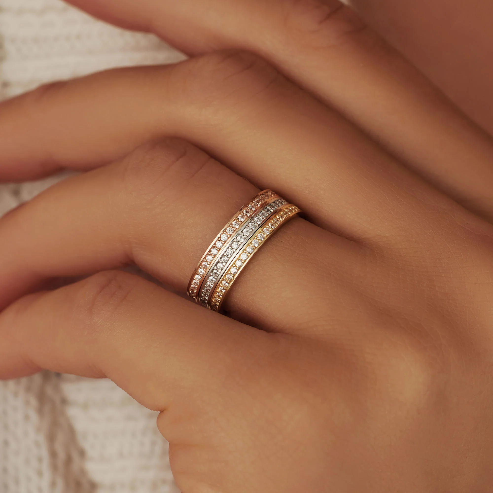La Concorde Merle 14 karat rose gold ring with zirconia stones - Image 6