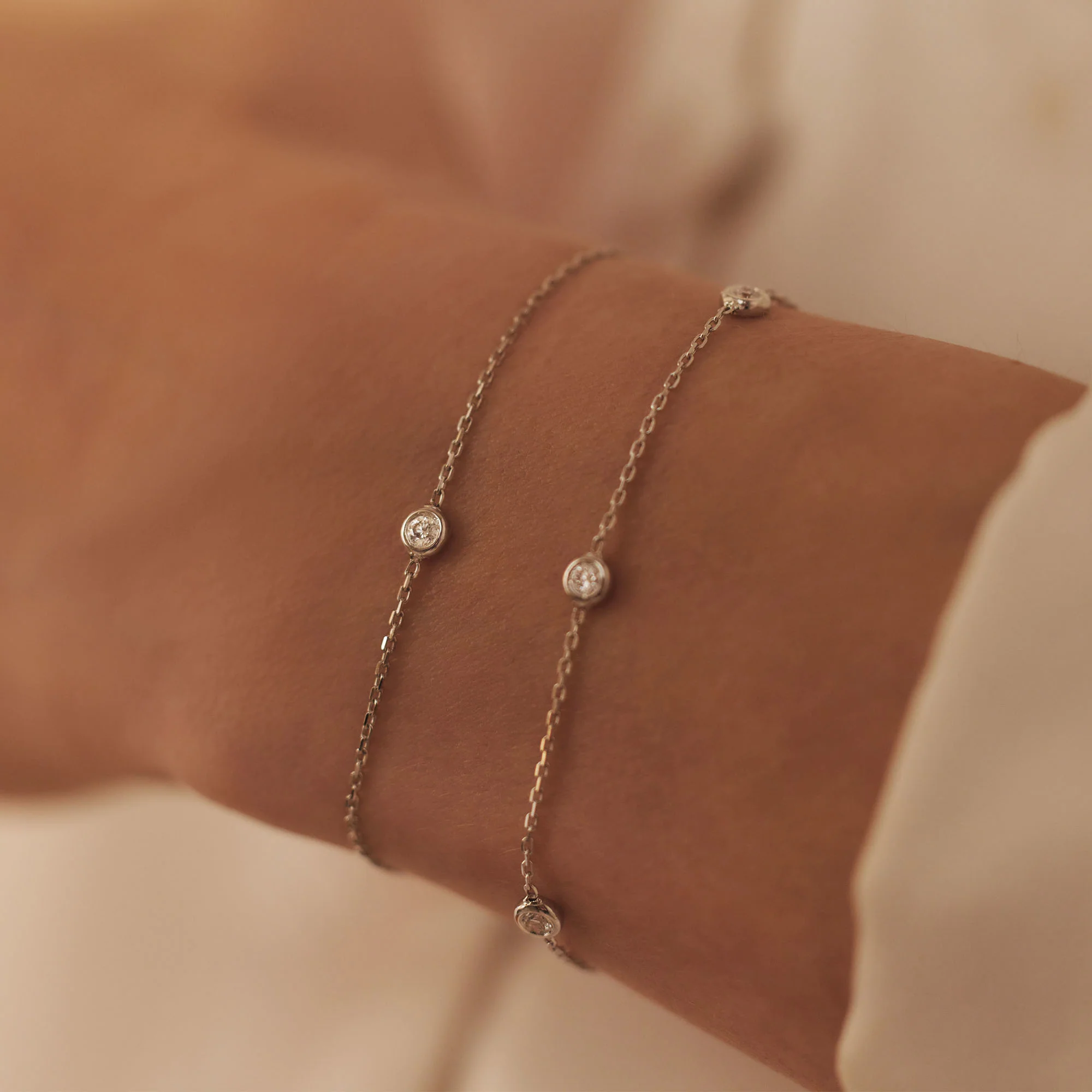 De la Paix Alfie 14 karat white gold bracelet with diamond 0.05 carat - Image 2