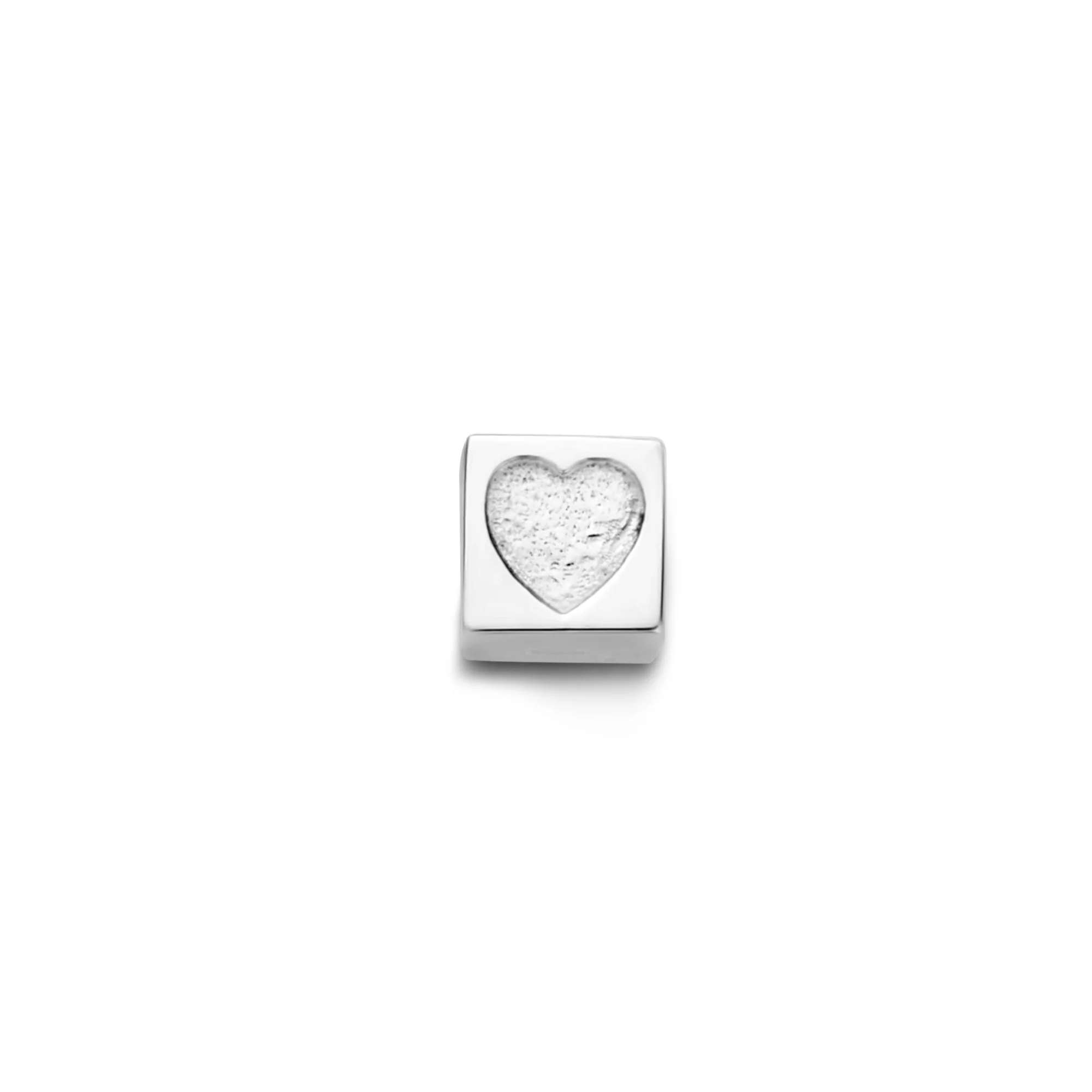 Saint Germain Felie 14 karat white gold cube charm with heart