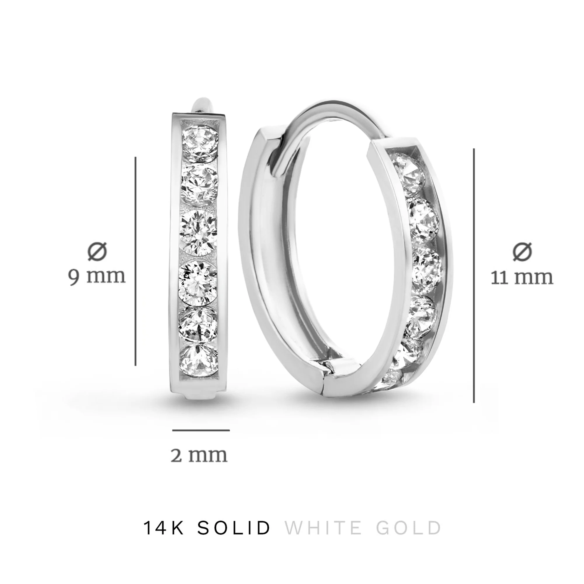 Cadeau d'Isabel 14 karat white gold earring set with zirconia stones - Image 5