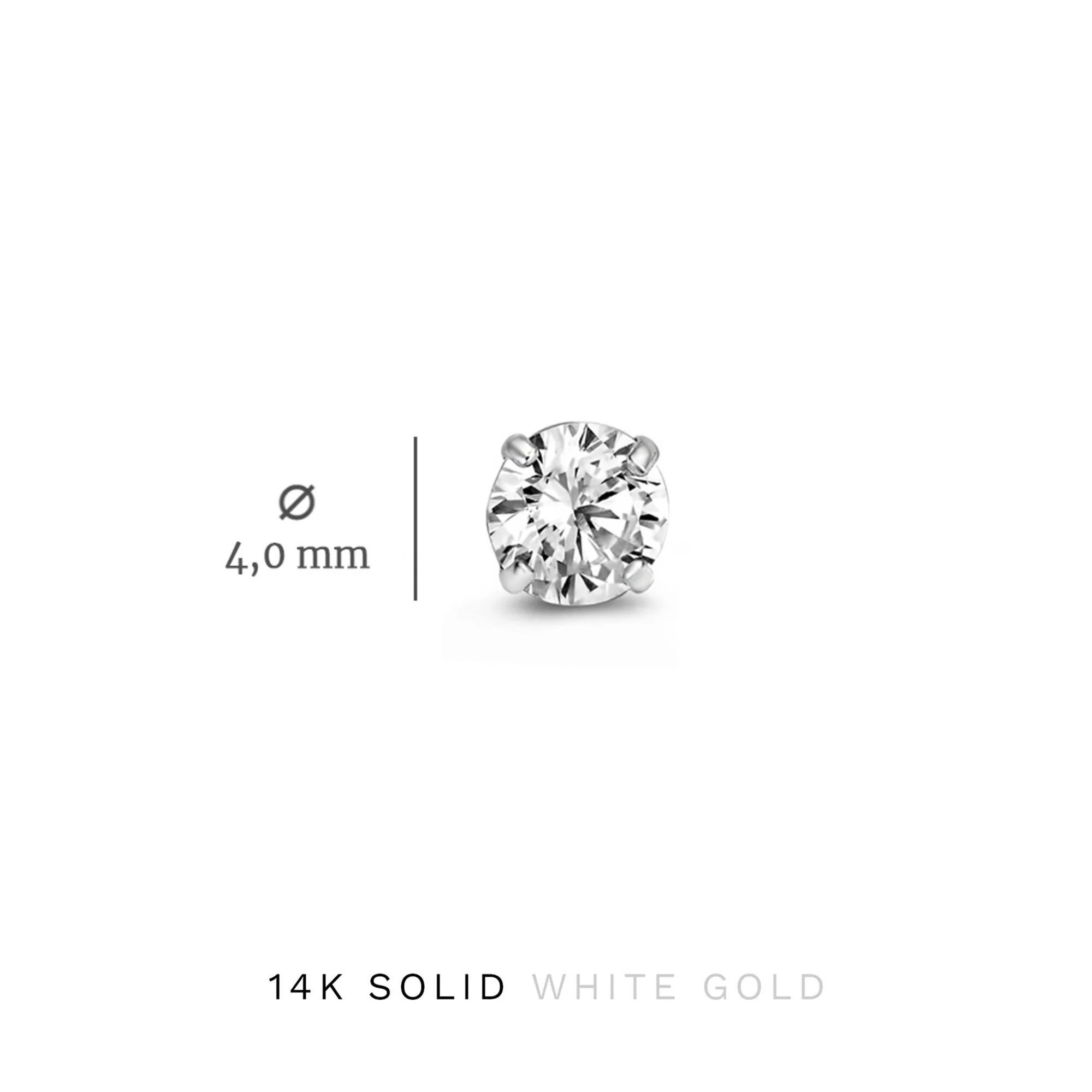 Cadeau d'Isabel 14 karat white gold earring set with zirconia stones - Image 6