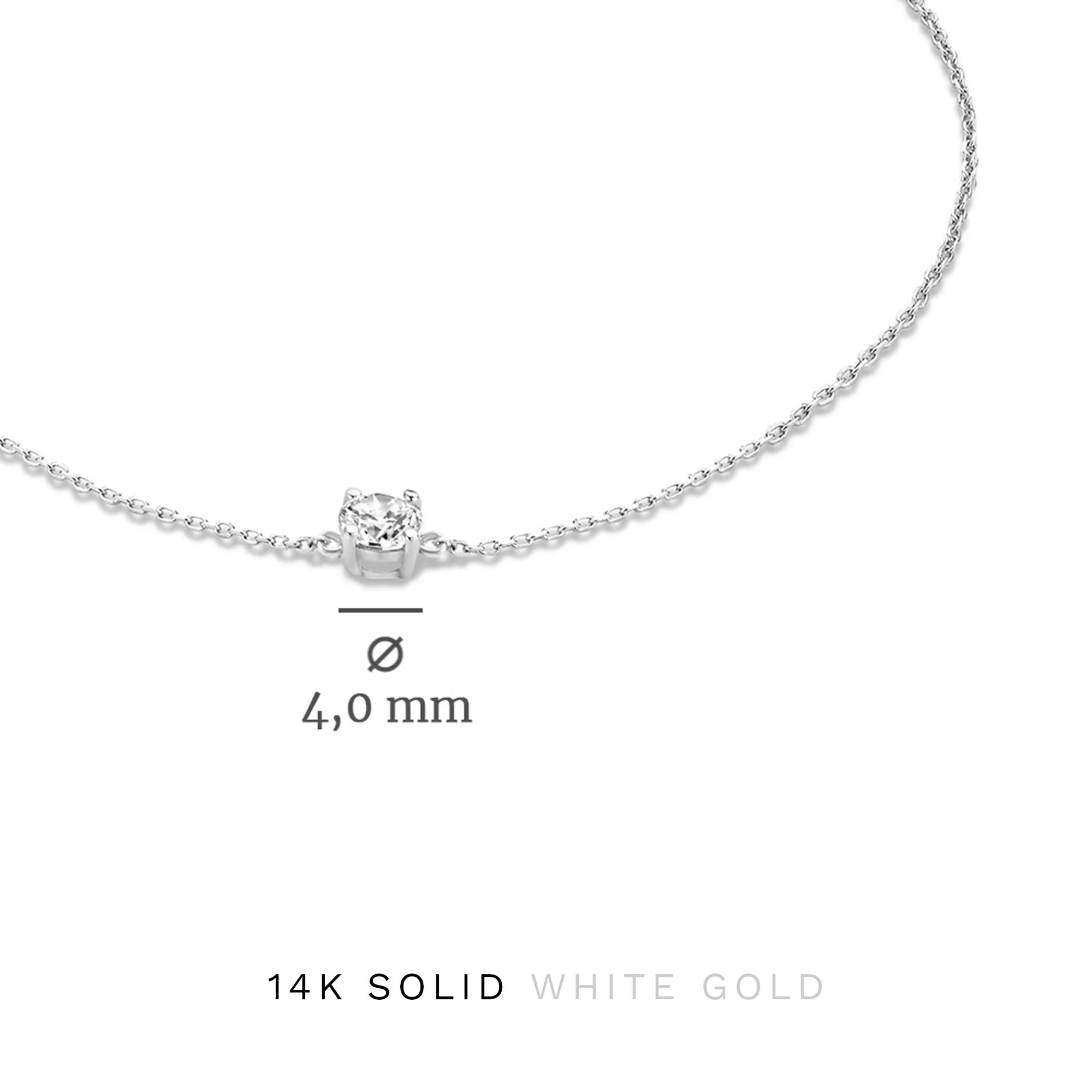 Cadeau d'Isabel 14 karat white gold necklace & bracelet with zirconia - Image 10