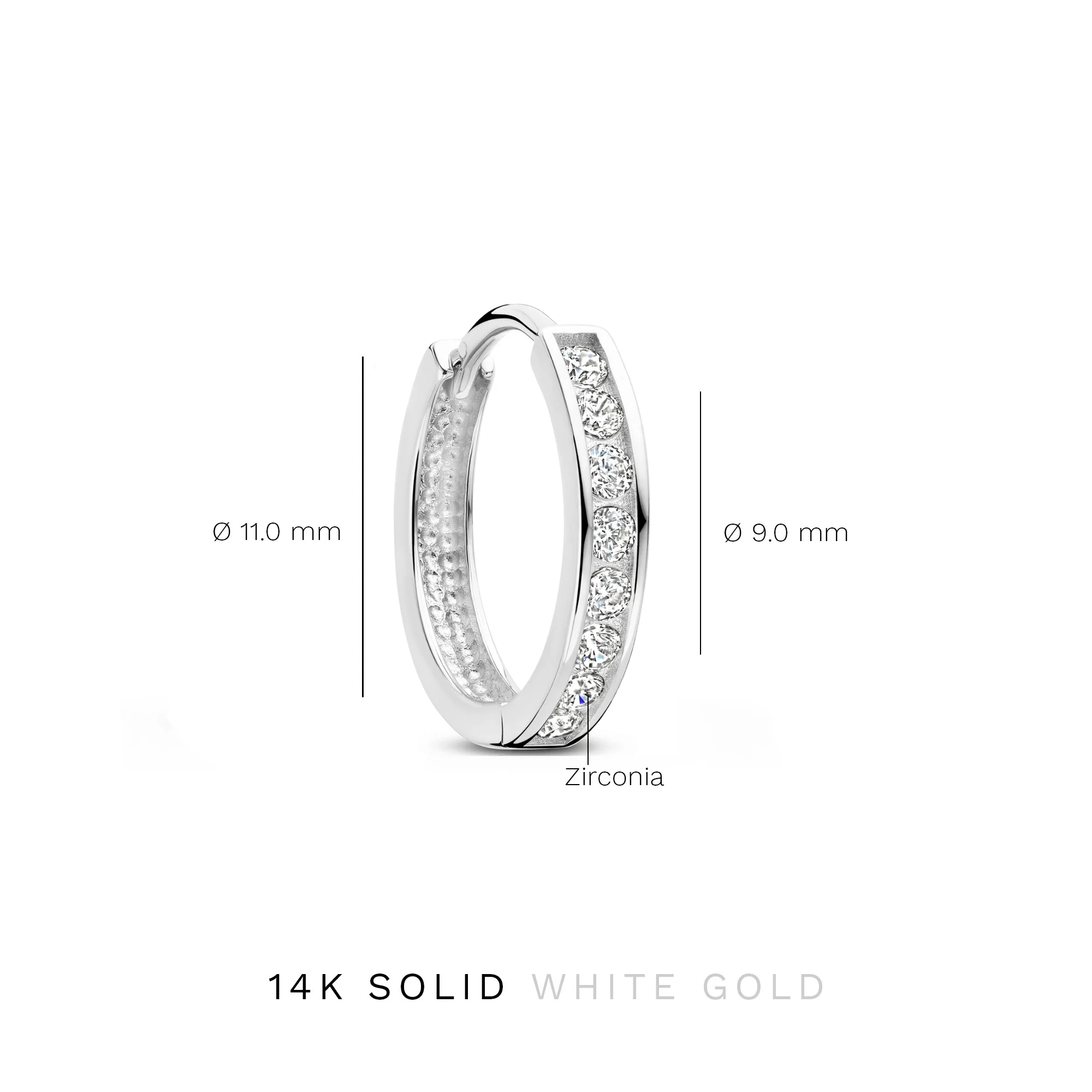 Saint Germain Tiphaine 14 karat white gold hoop earrings with zirconia - Image 4