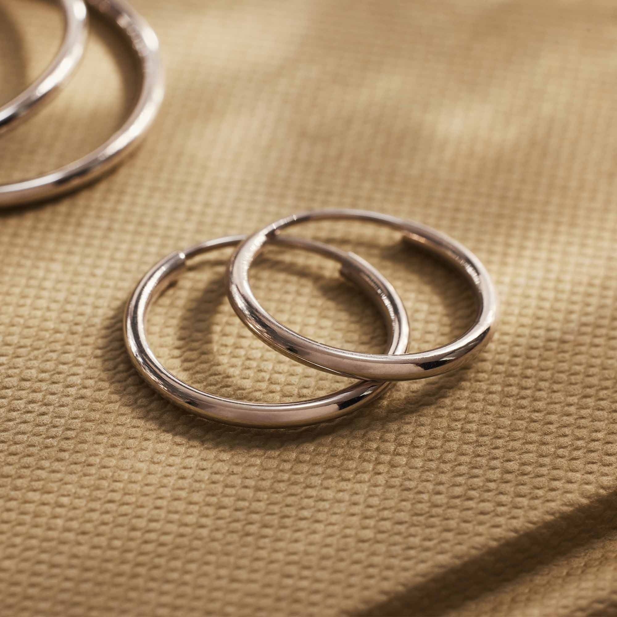Saint Germain Cerise 14 karat white gold hoop earrings (16 mm) - Image 4