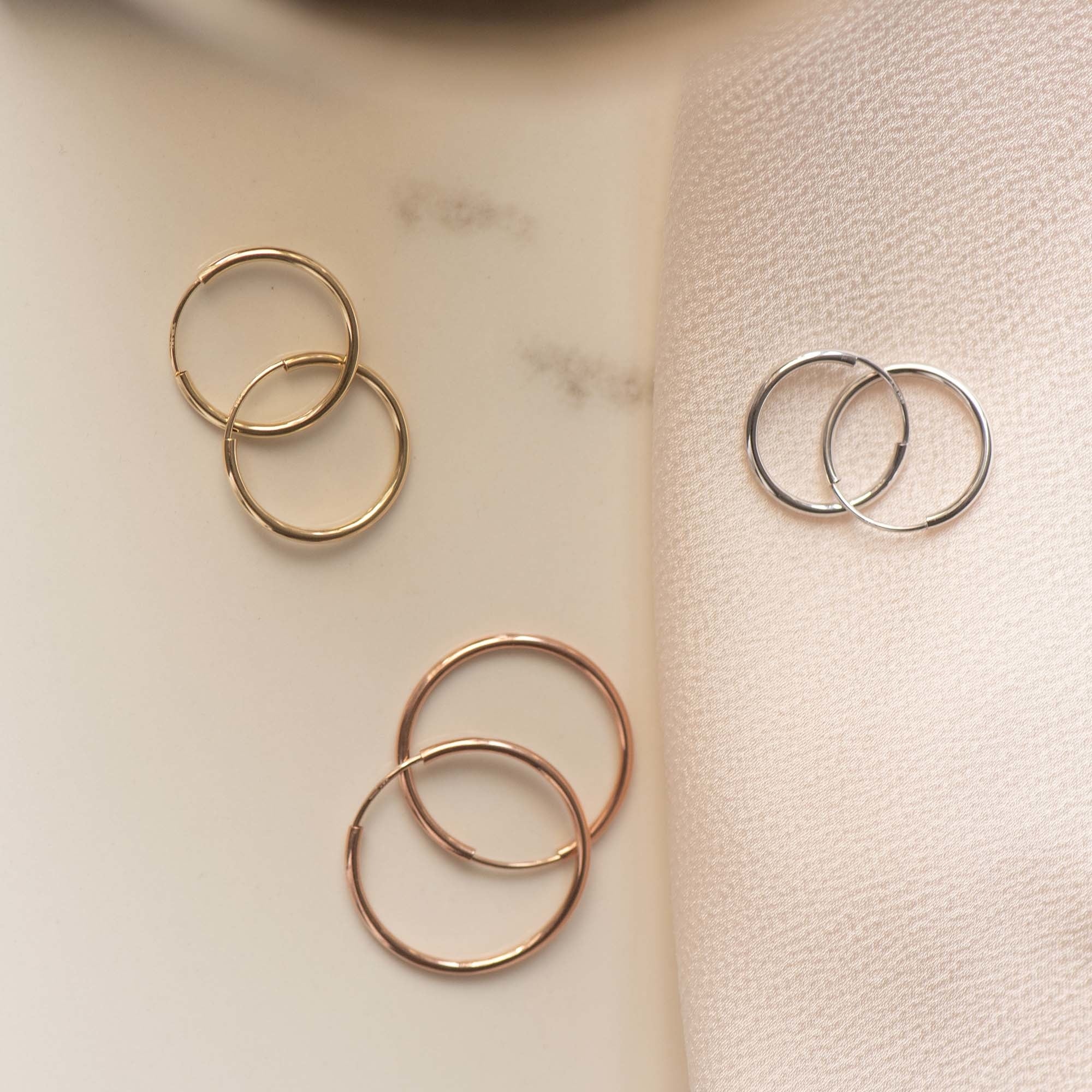 Saint Germain Cerise 14 karat white gold hoop earrings (16 mm) - Image 5