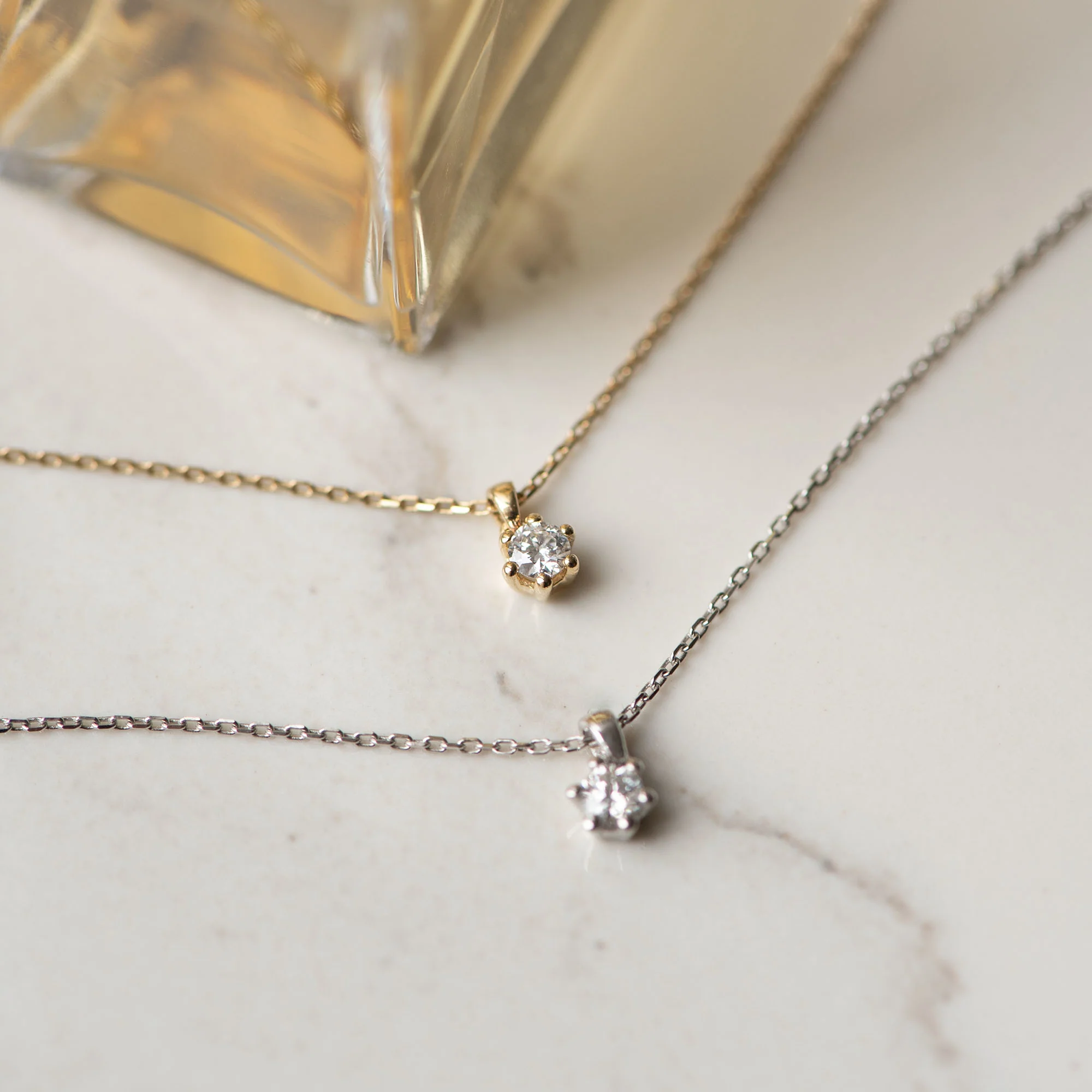 De la Paix Céline 14 karat white gold necklace with diamond 0.05 carat - Image 5