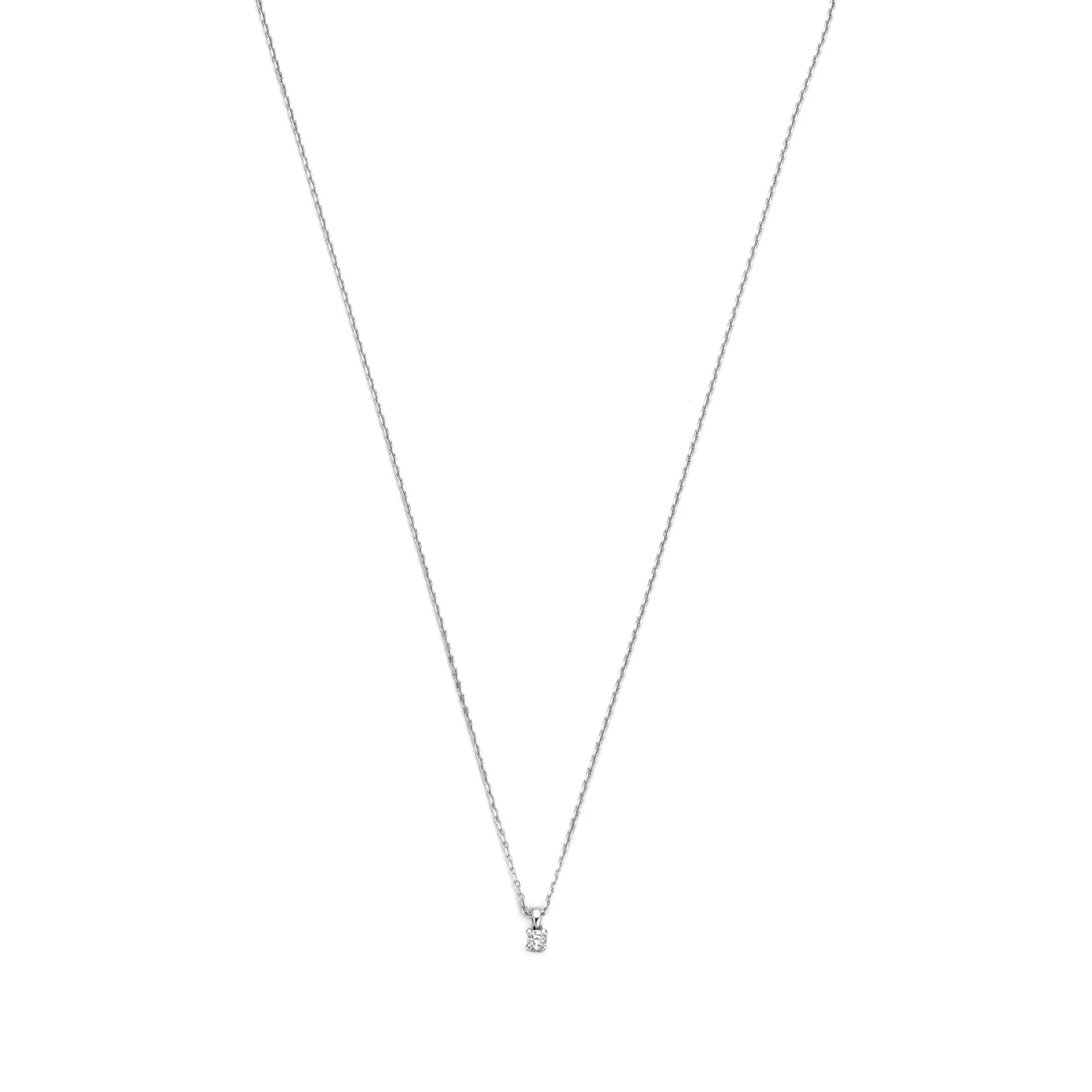 De la Paix Céline 14 karat white gold necklace with diamond 0.05 carat - Image 6