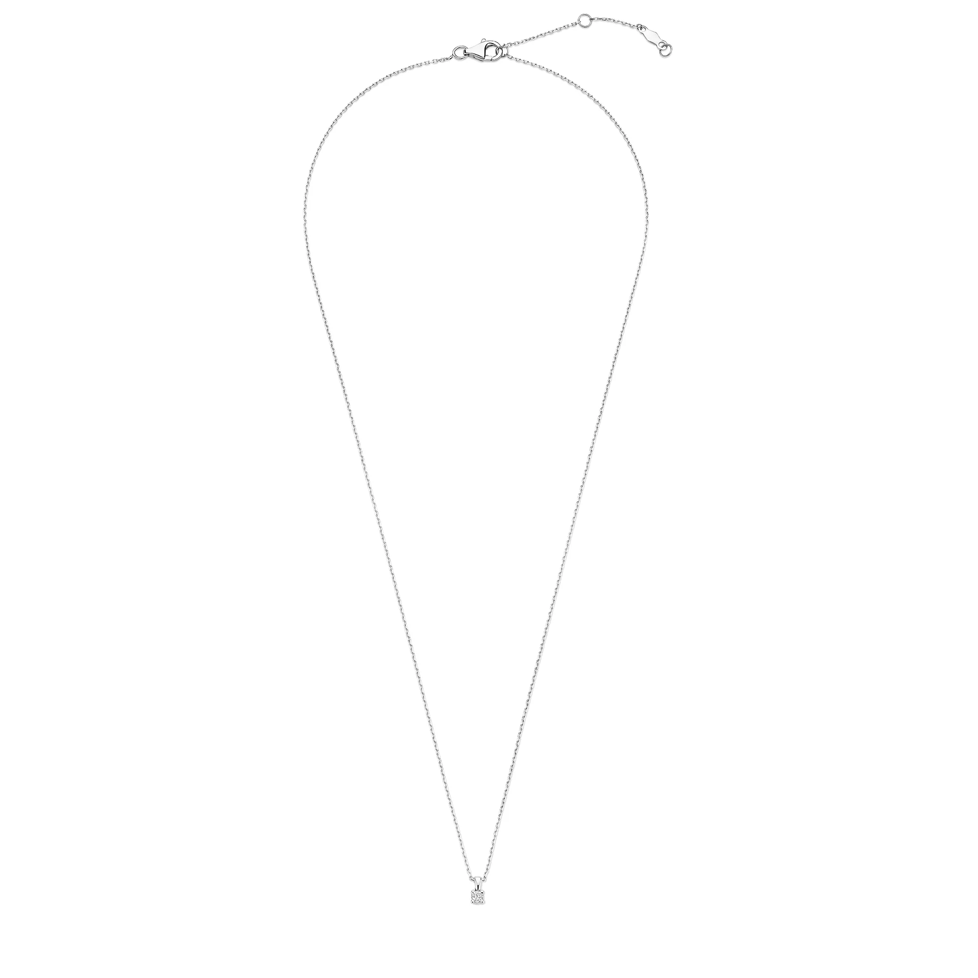 De la Paix Céline 14 karat white gold necklace with diamond 0.05 carat - Image 7