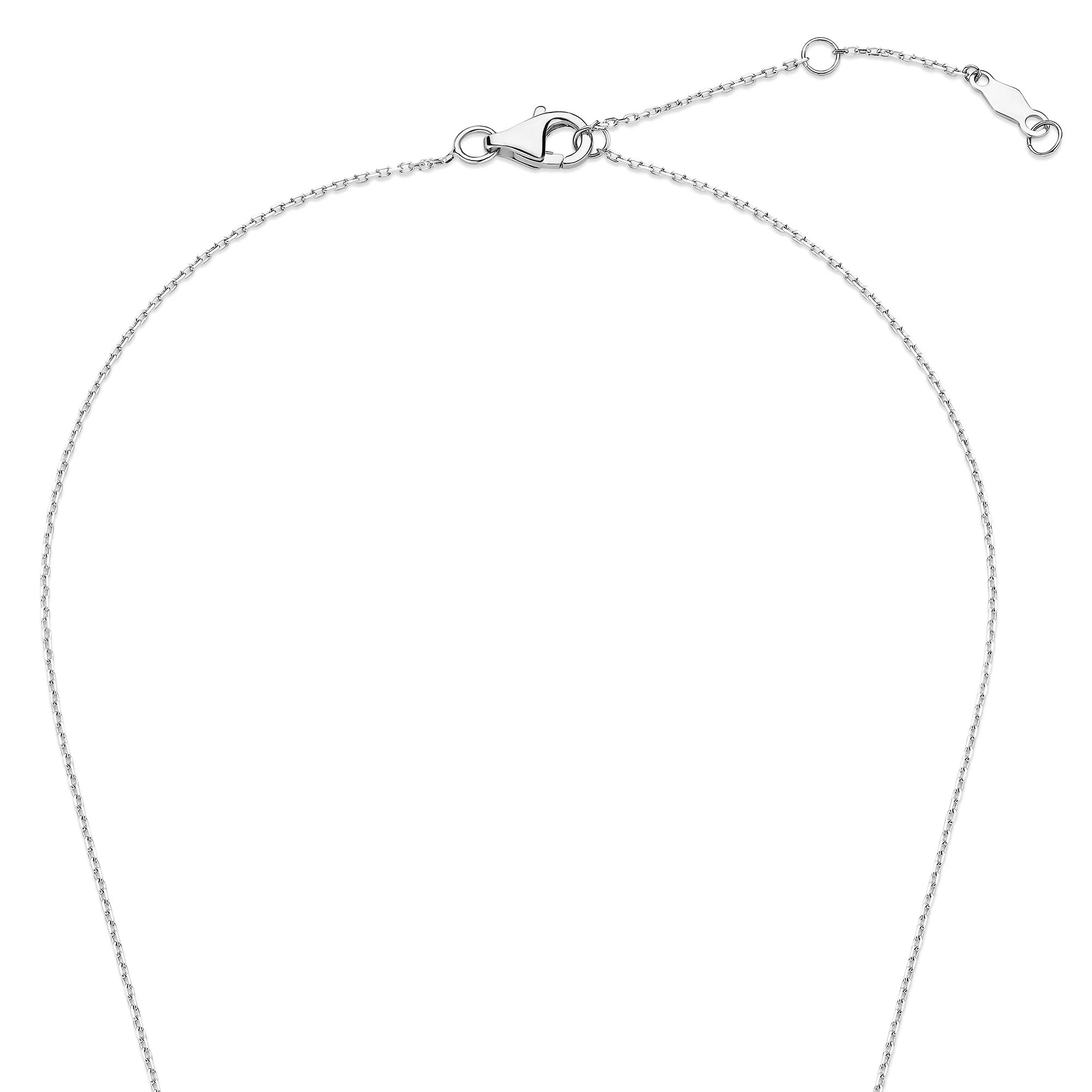 De la Paix Céline 14 karat white gold necklace with diamond 0.05 carat - Image 8
