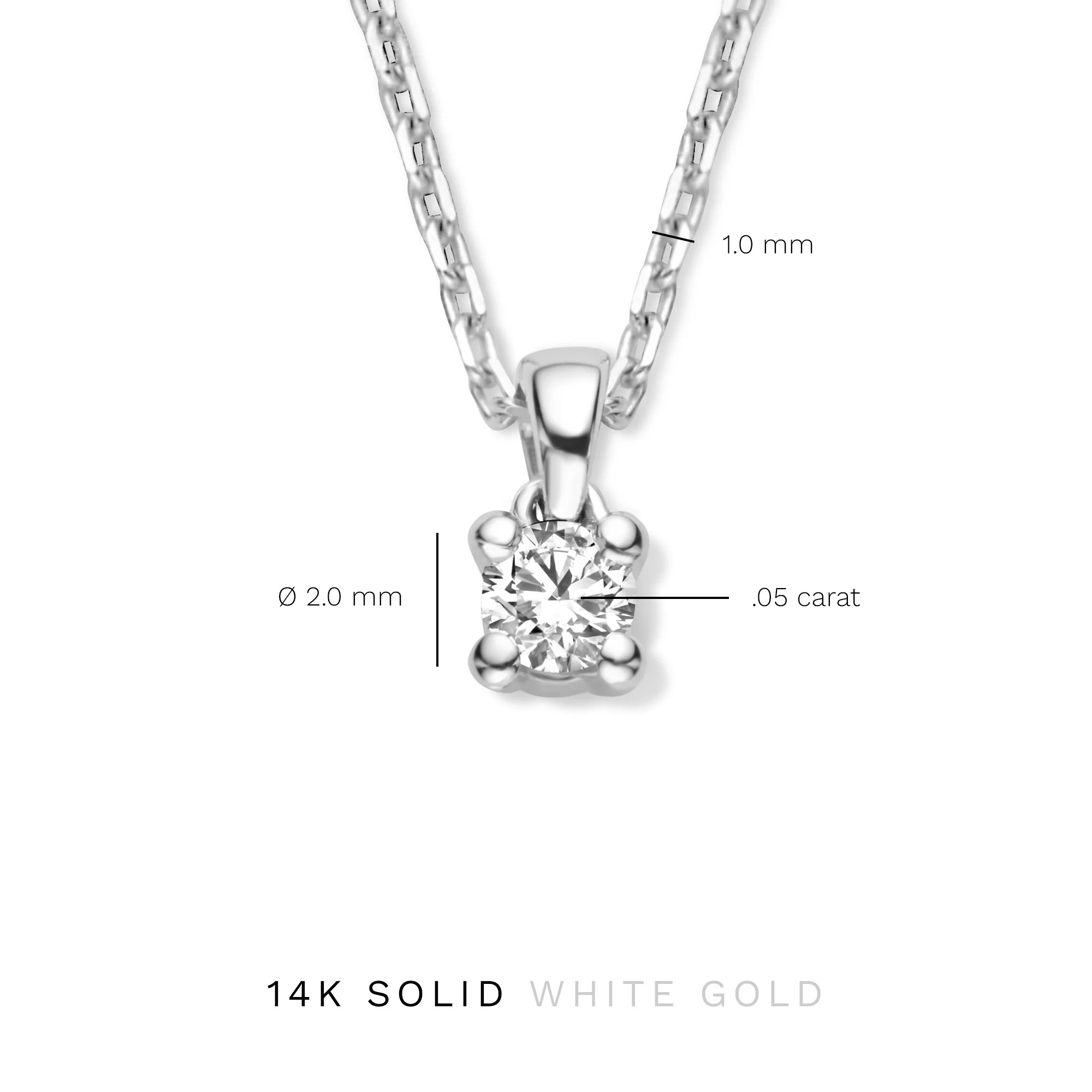 De la Paix Céline 14 karat white gold necklace with diamond 0.05 carat - Image 9