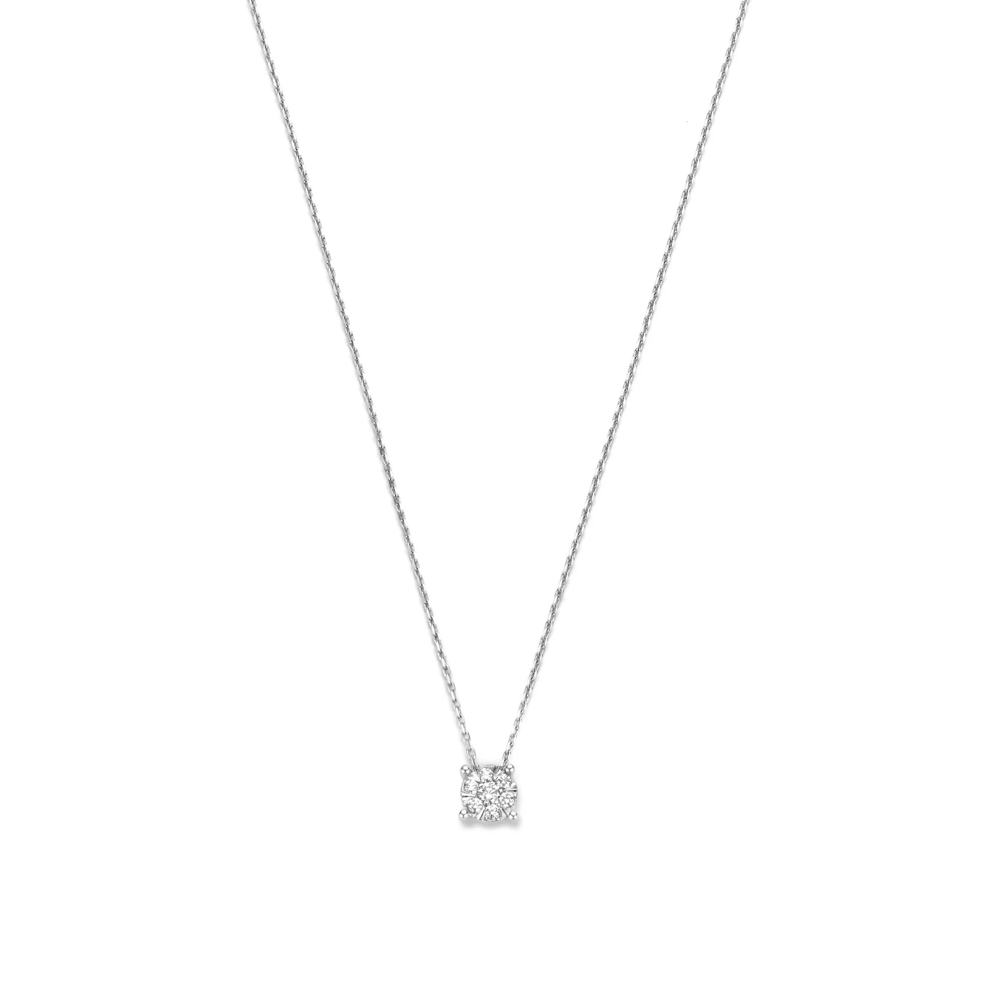 De la Paix Hanaé 14 karat white gold necklace with diamond 0.14 carat