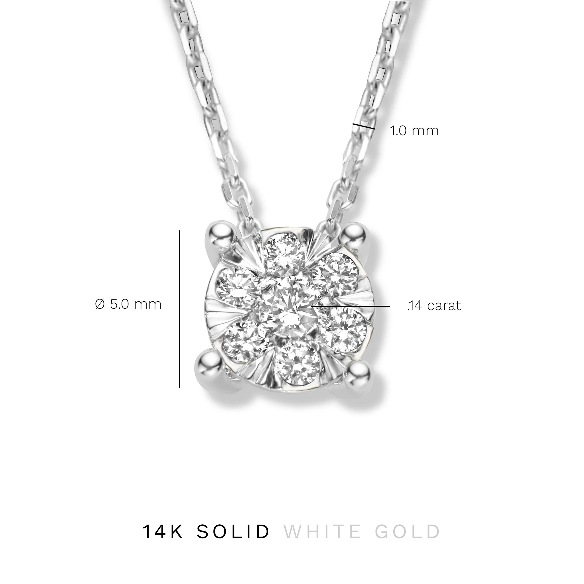 De la Paix Hanaé 14 karat white gold necklace with diamond 0.14 carat - Image 9