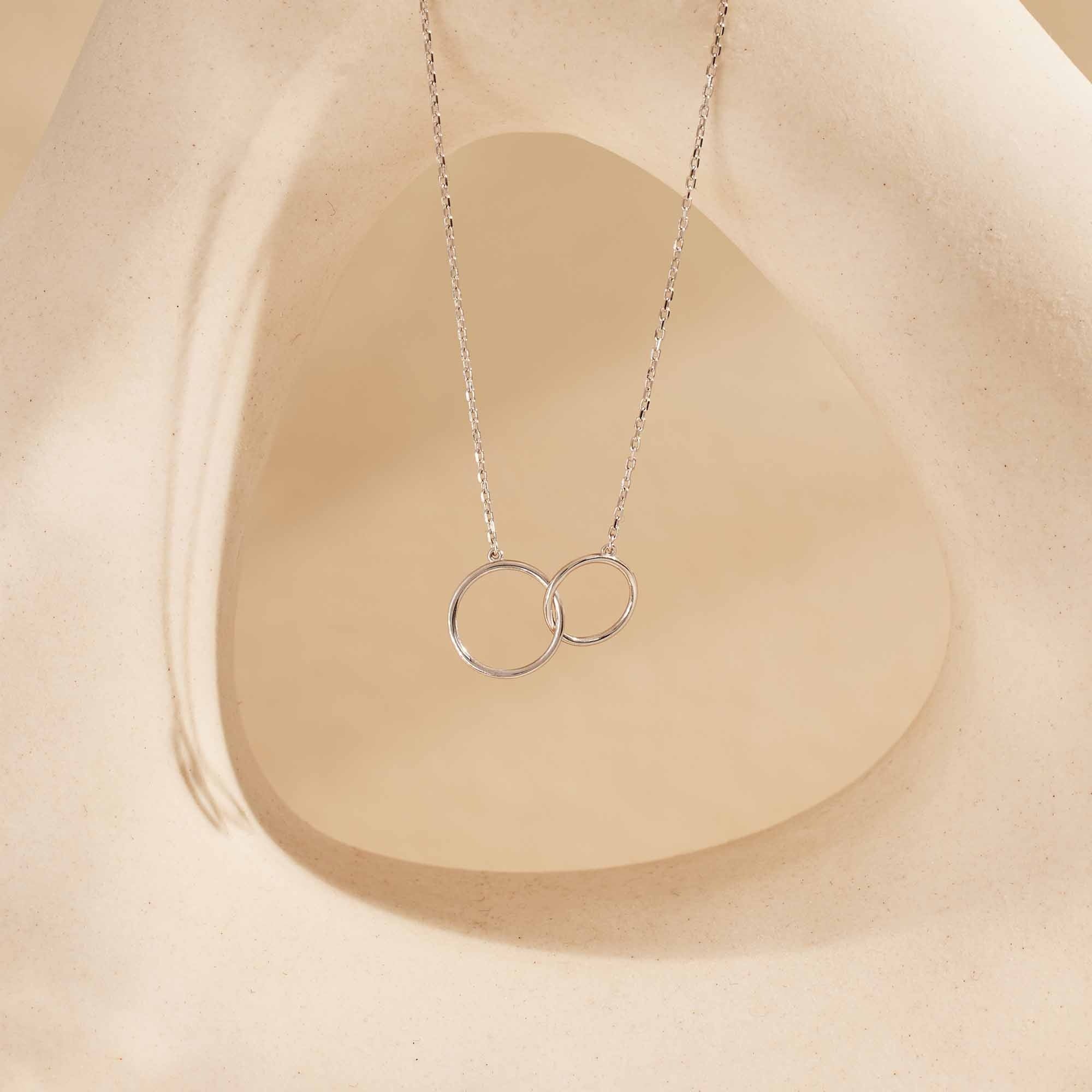 Saint Germain Loulou 14 karat white gold necklace with two rings - Image 4