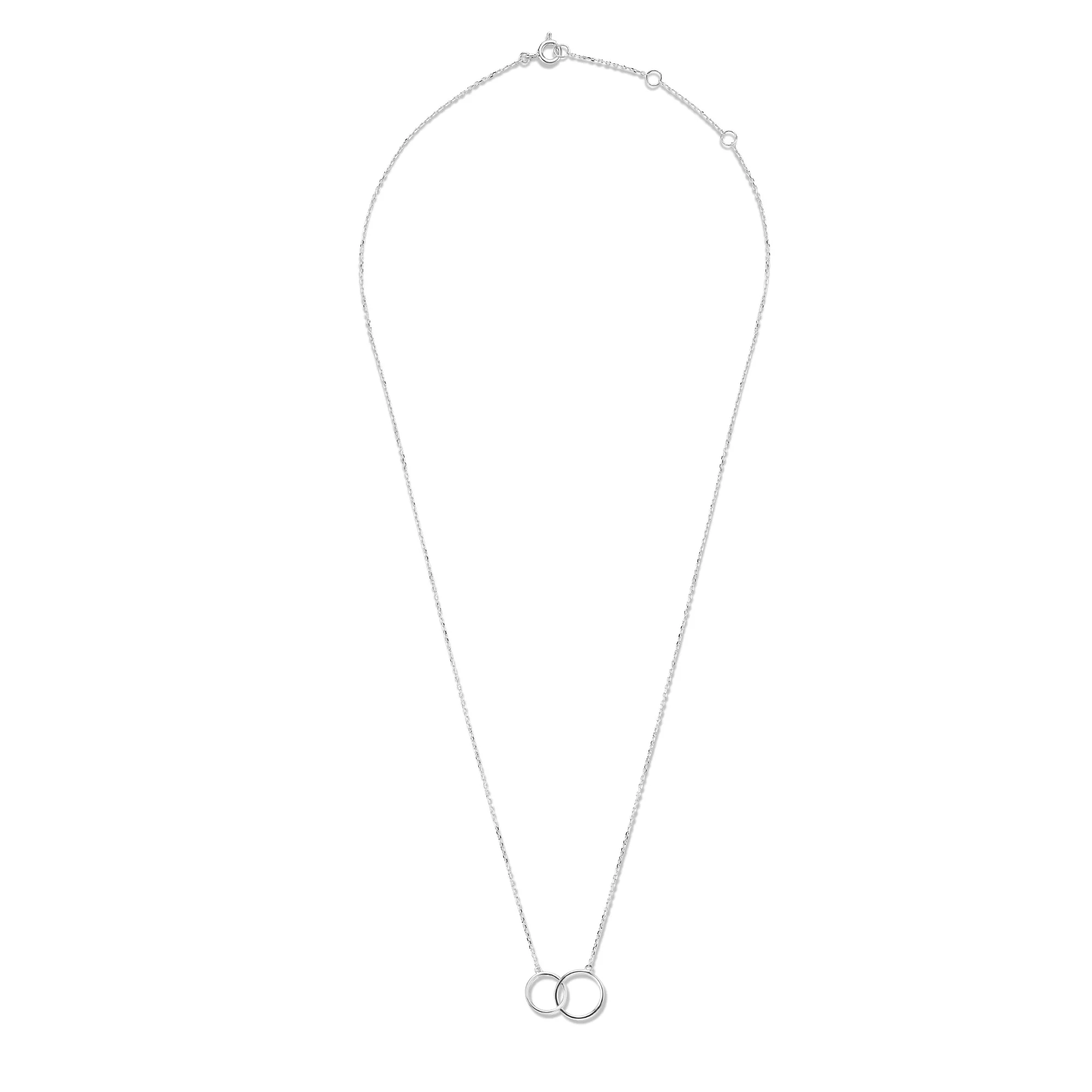 Saint Germain Loulou 14 karat white gold necklace with two rings - Image 6