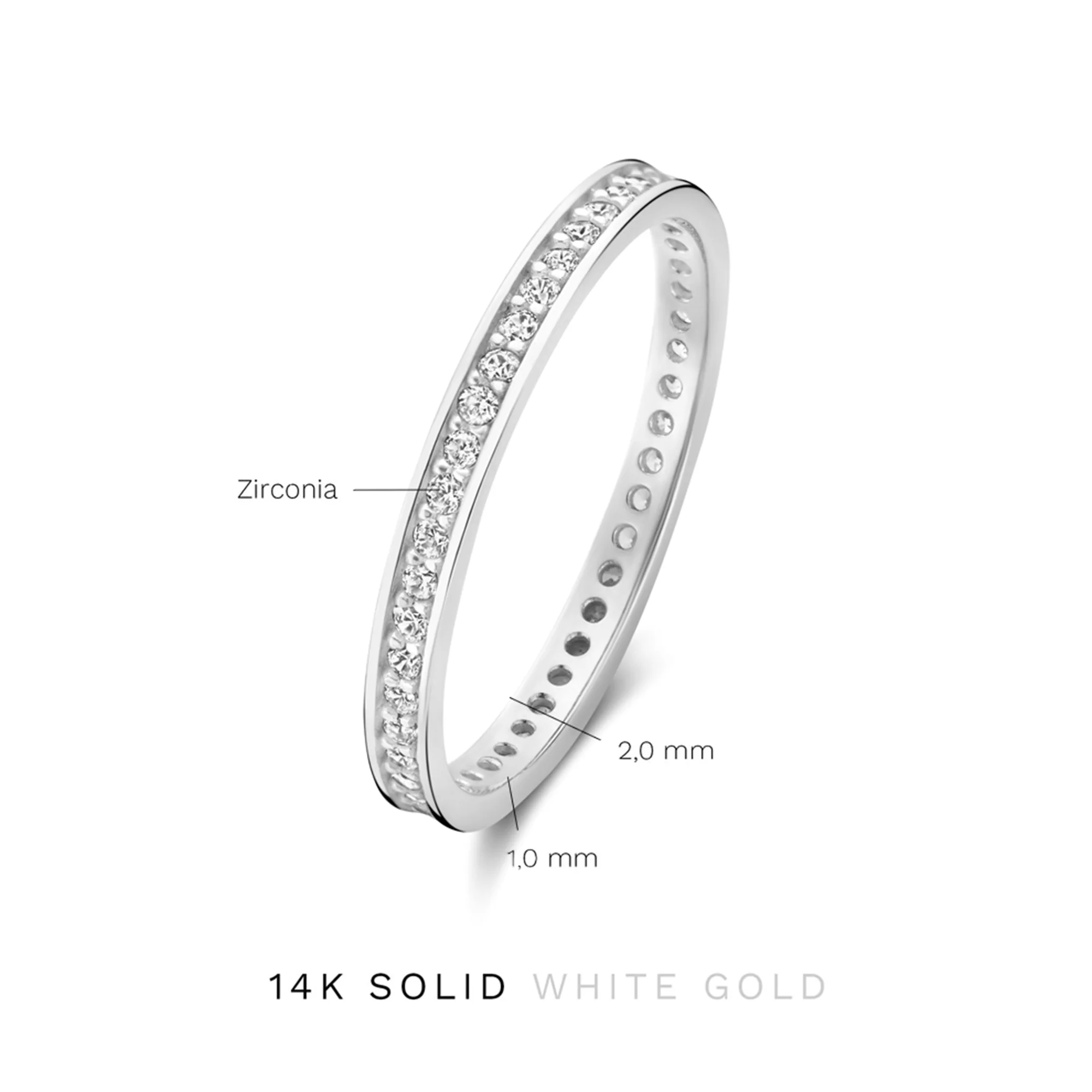 Saint Germain Merle 14 karat white gold ring with zirconia stones - Image 7